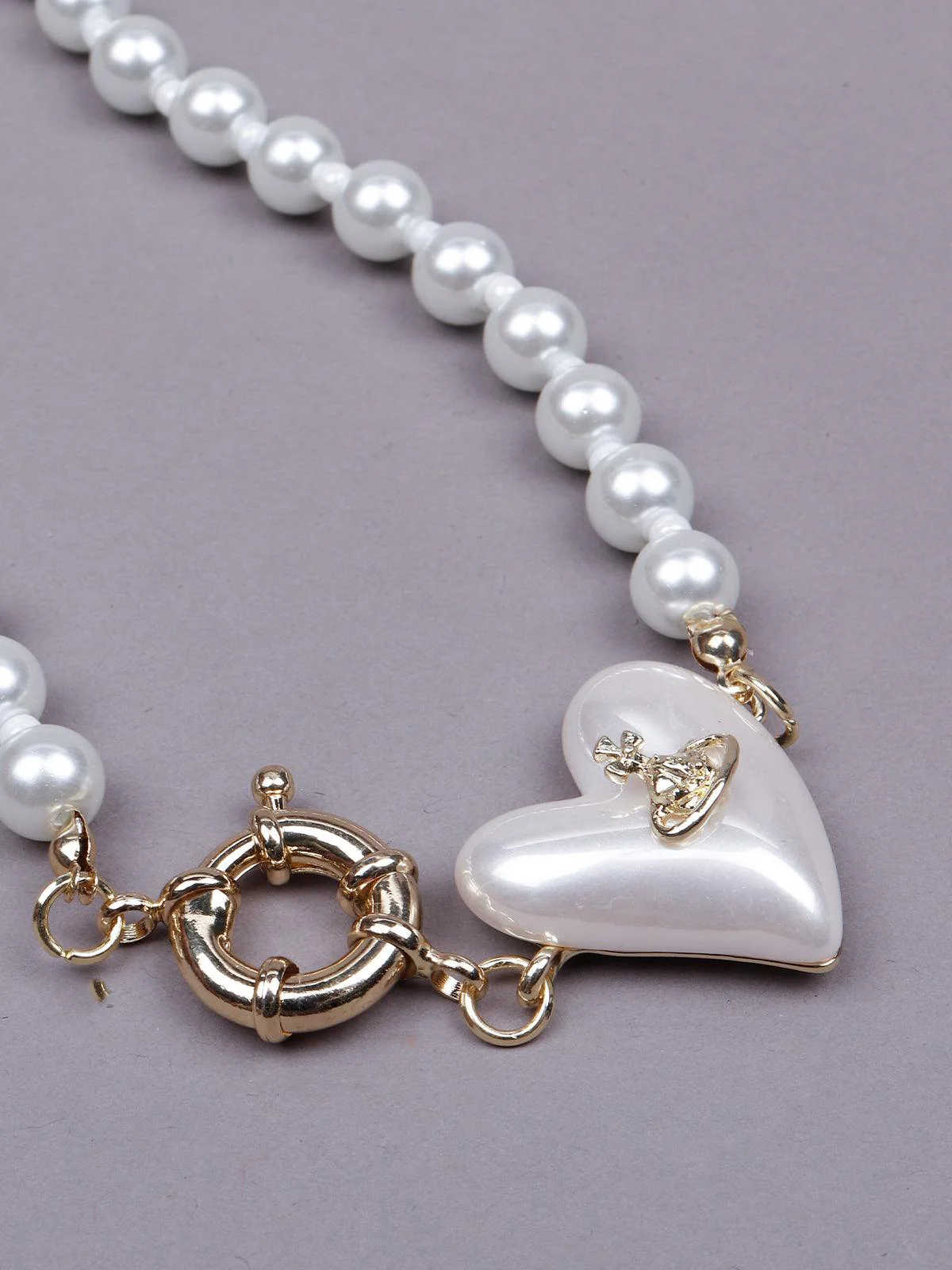 Odette Women Black Metal Pearl Necklace - Image 5