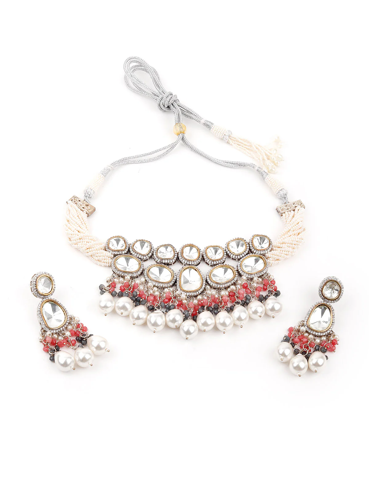 Odette Women Heavy Gold Imitation Choker Necklace Set - Image 3