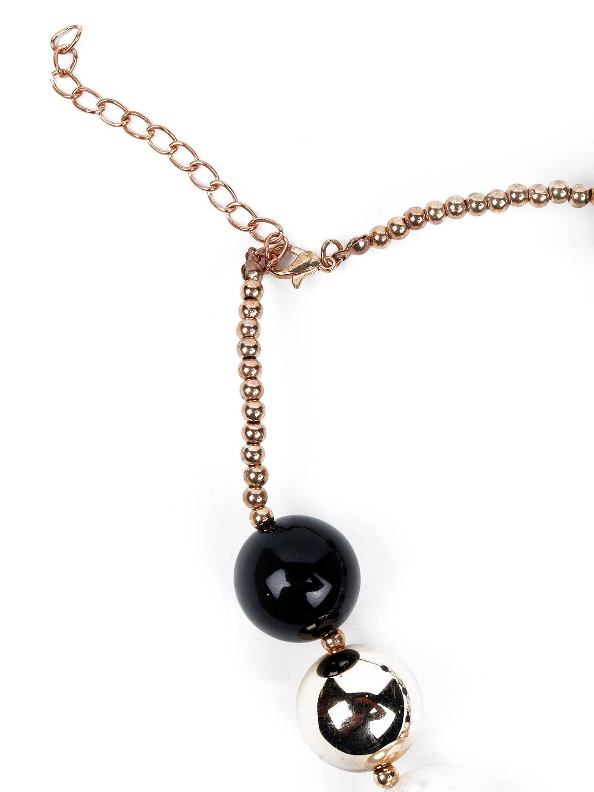Odette Women Black White And Silver Metal Necklace - Image 6