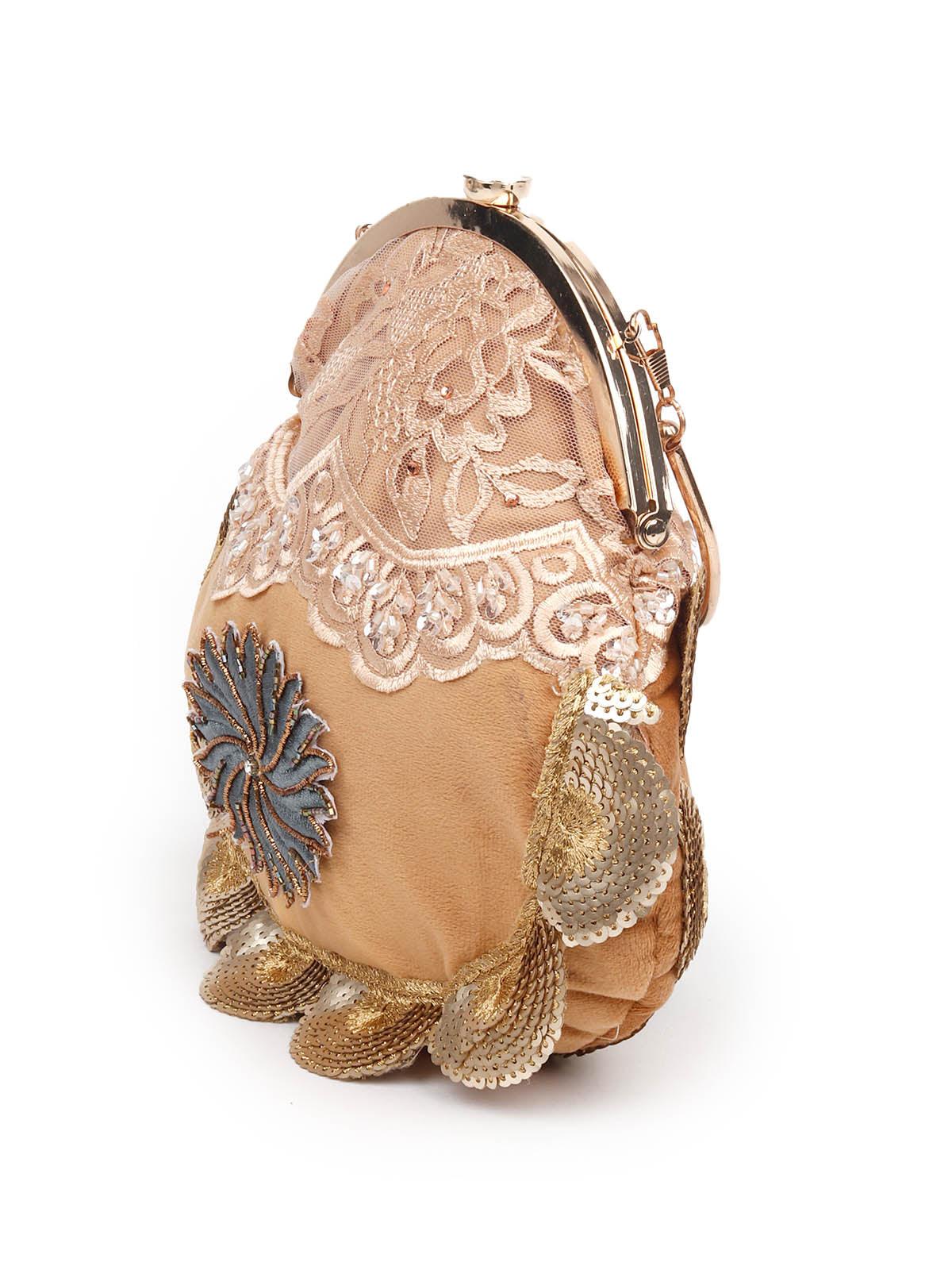 Odette Women Impressive Beige Batua - Image 5