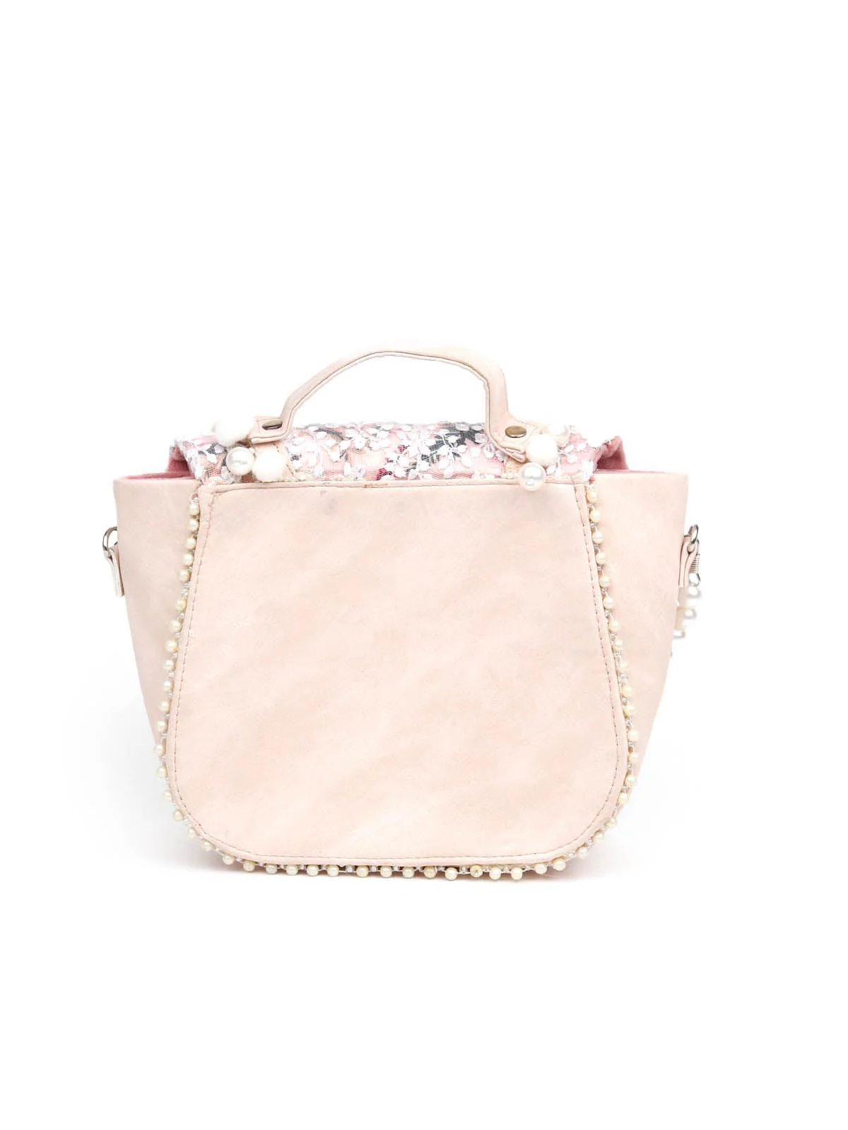 Odette Women Impressive Beige Embellished Clutch - Image 4