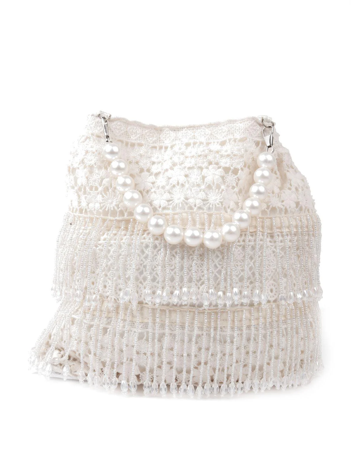 Odette Women Impressive Cream Embellished Potli Bag - Image 3