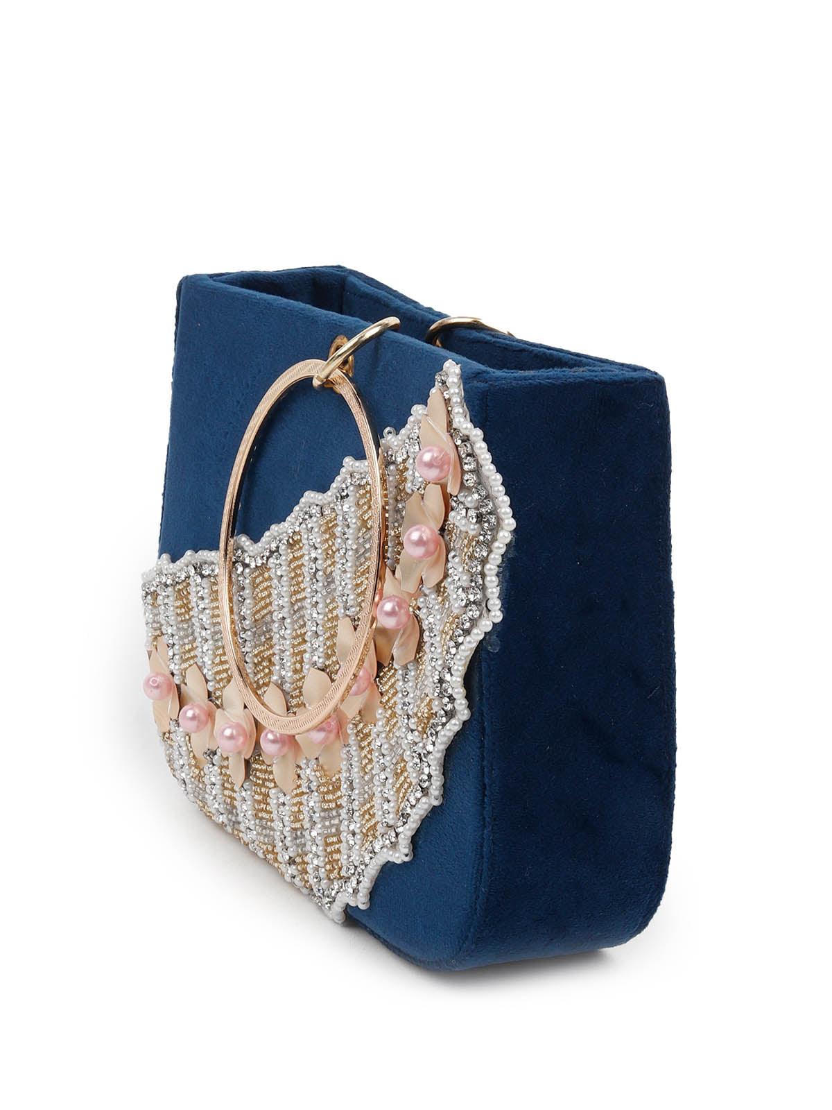 Odette Women Impressive Blue Clutch - Image 5