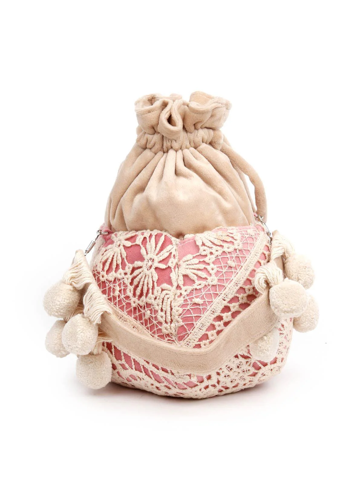 Odette Women Impressive Pink Embroidered Potli Bag - Image 3