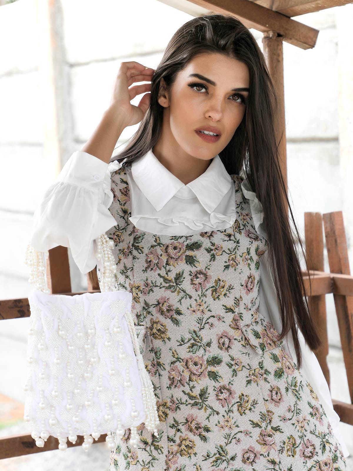 Odette Women Impressive White Embellished Potli - Image 2