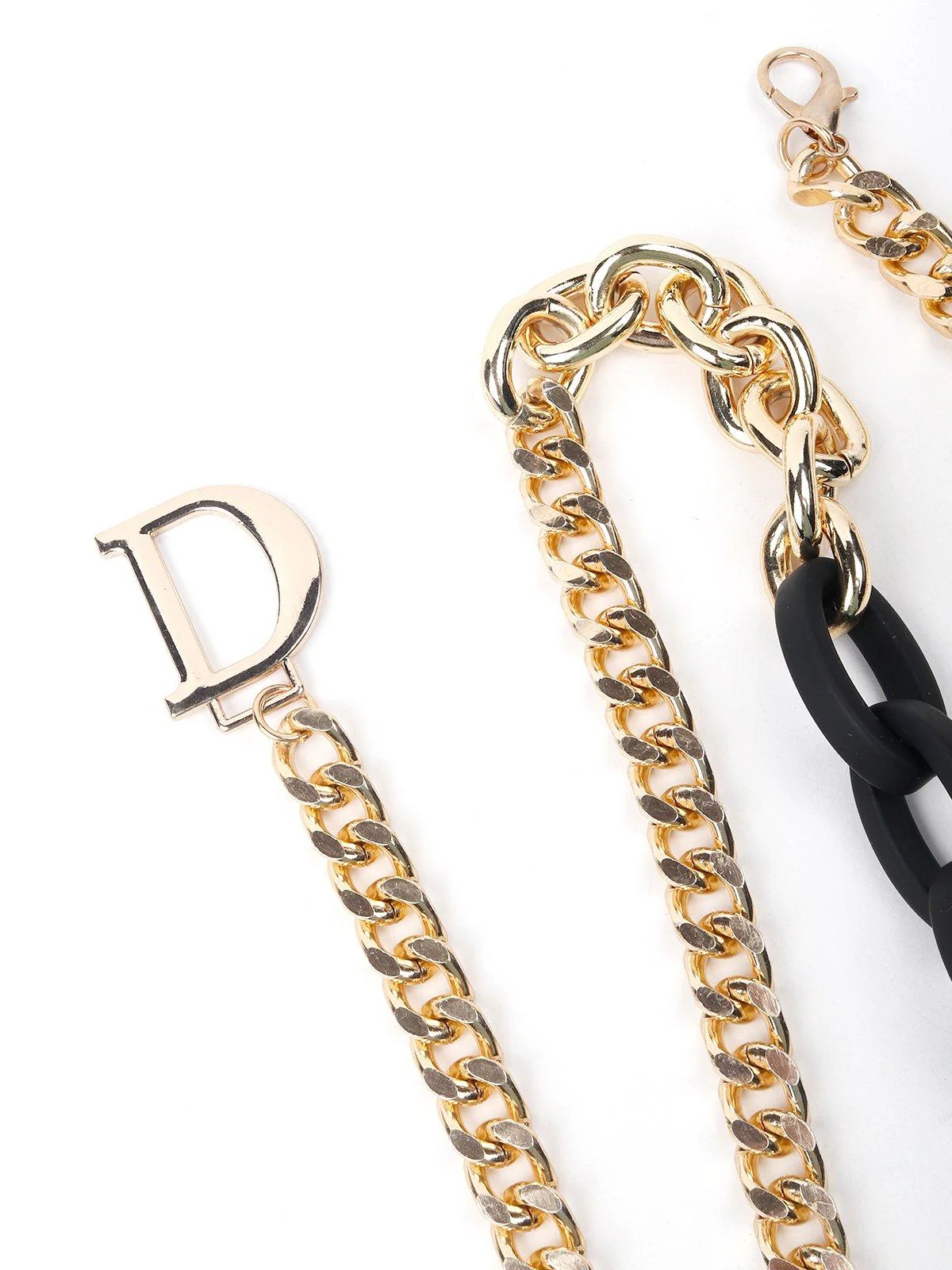 Odette Women Black And Gold Metal Chain Belt - Image 6