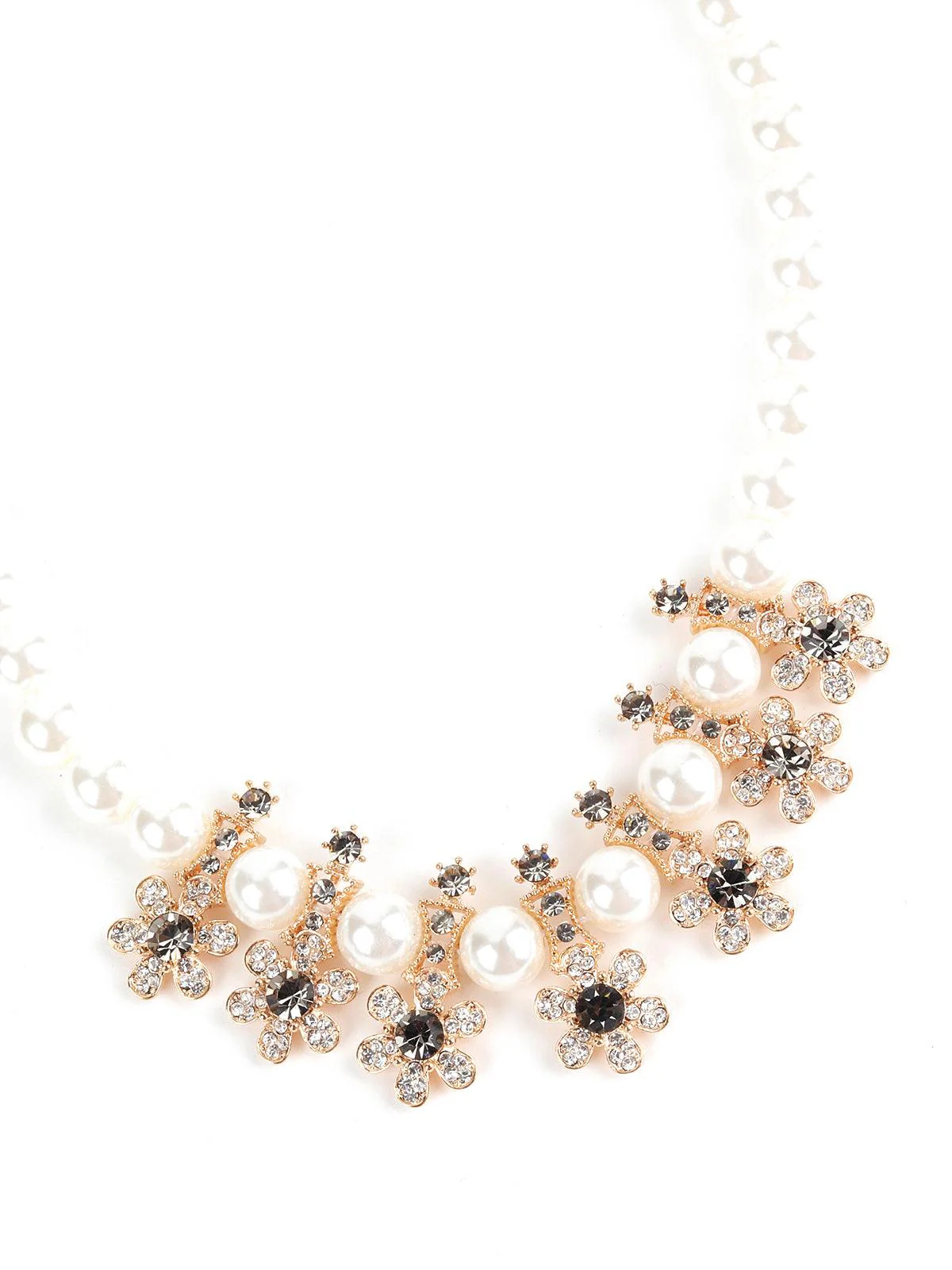 Odette Women Isa Floral Crystal And Pearl Neckpiece - Image 5