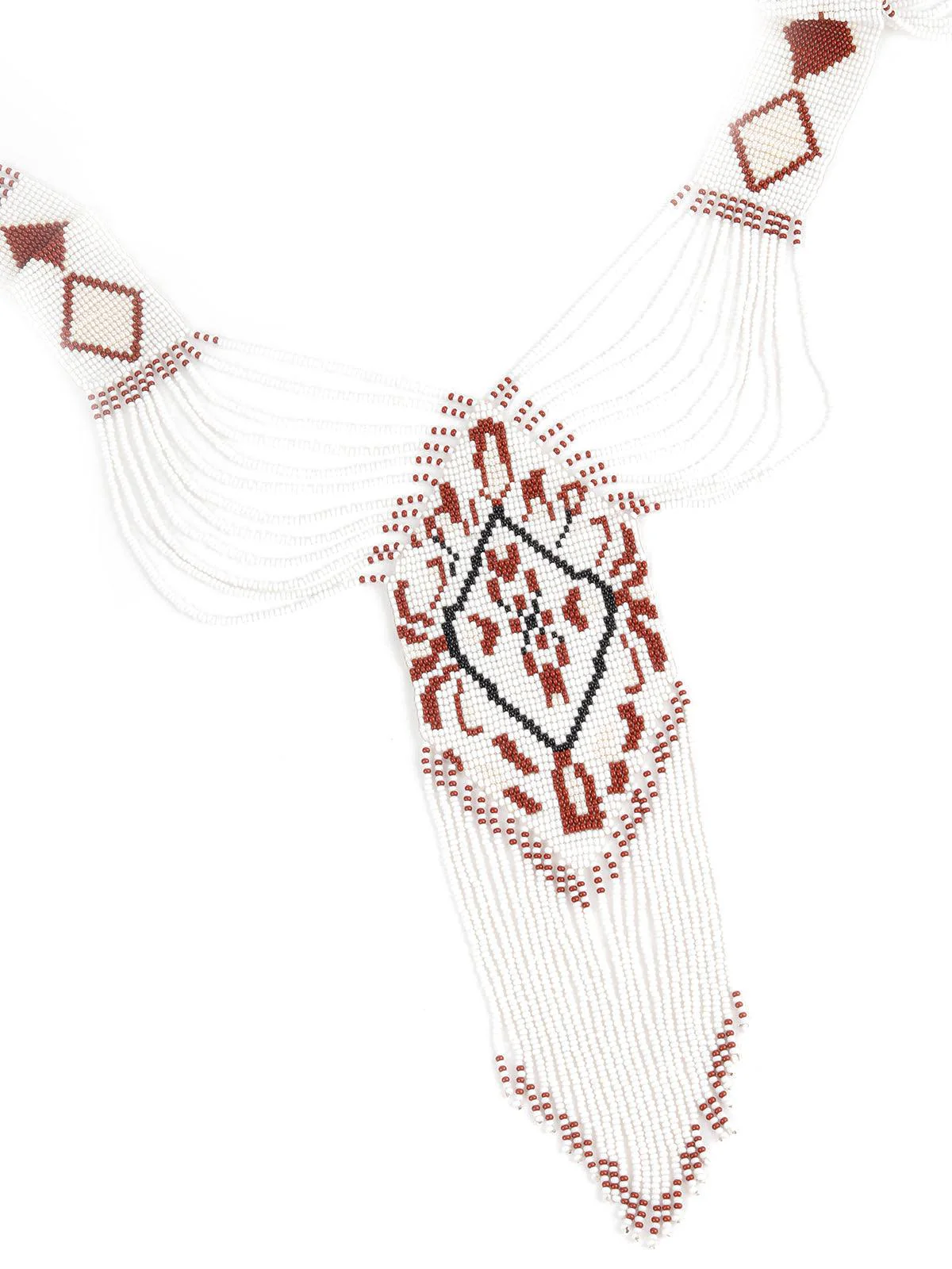 Odette Women Jacintha Handmade White Boho Neckpiece - Image 4
