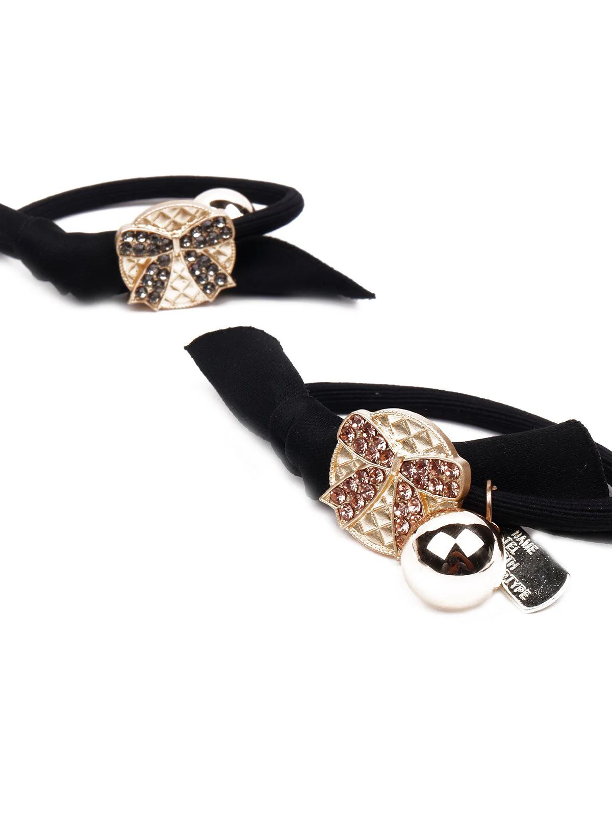 Odette Women Black Elastic Rubber Band -2 Piece - Image 3