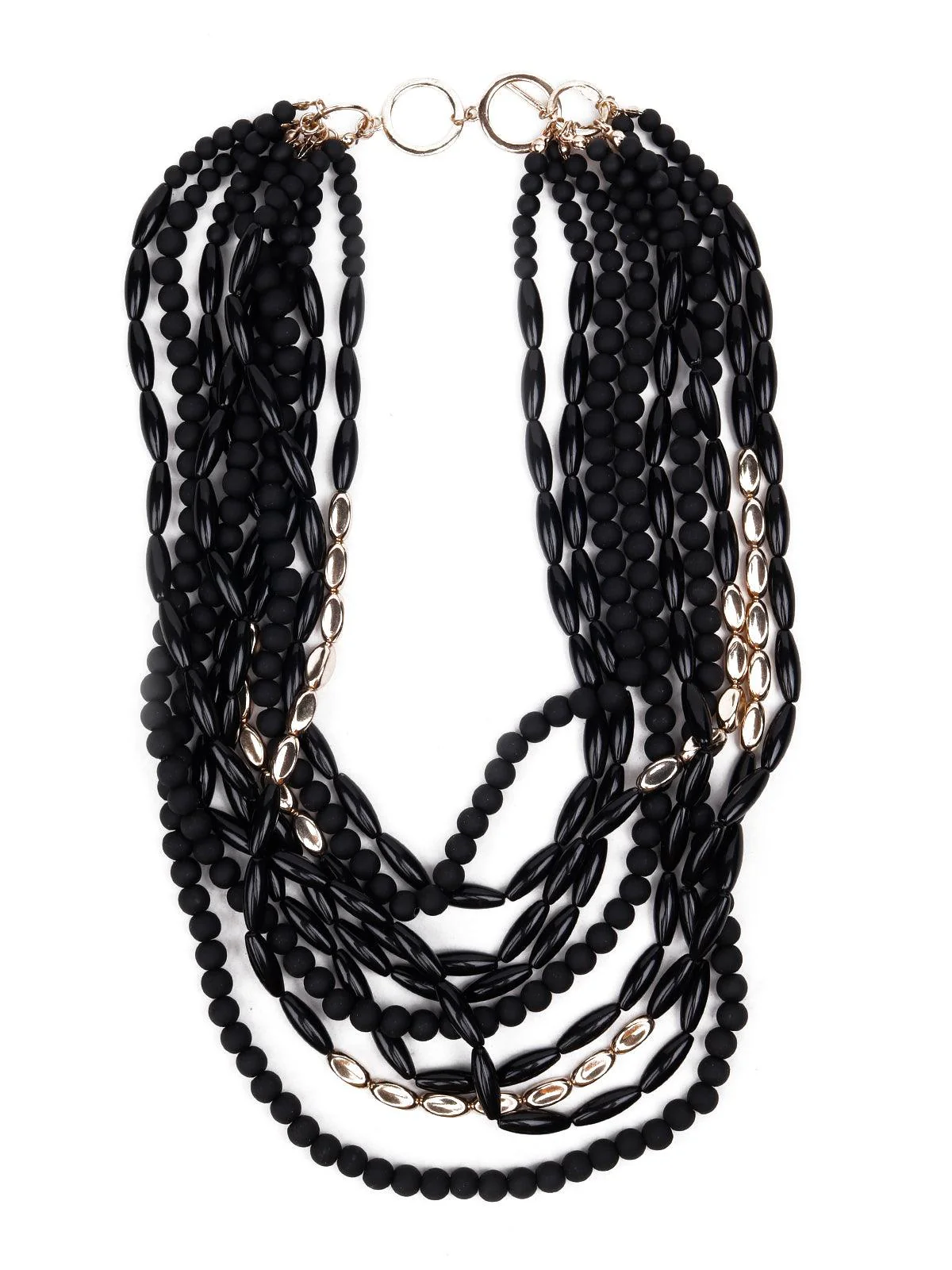 Odette Women Black Metal Matte Necklace