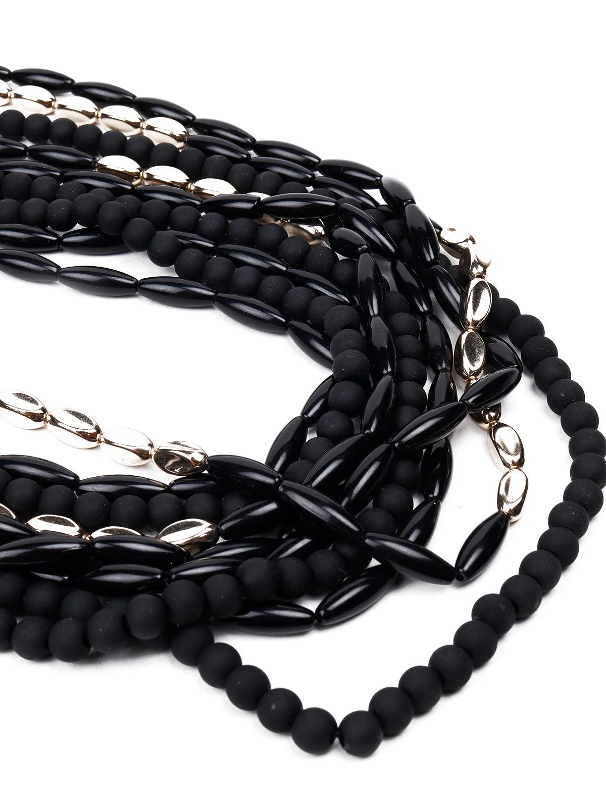 Odette Women Black Metal Matte Necklace - Image 3