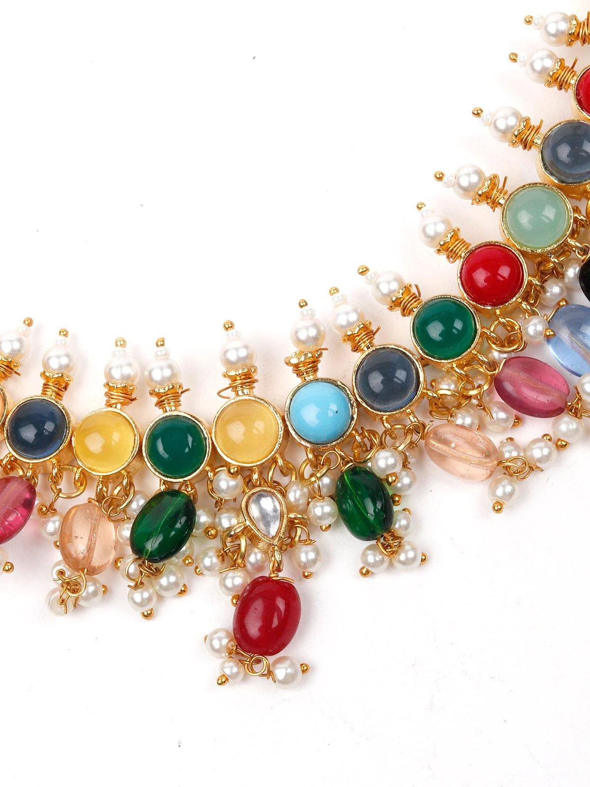 Odette Women Jewel-Tone Multicolour Princess Necklace Set - Image 6