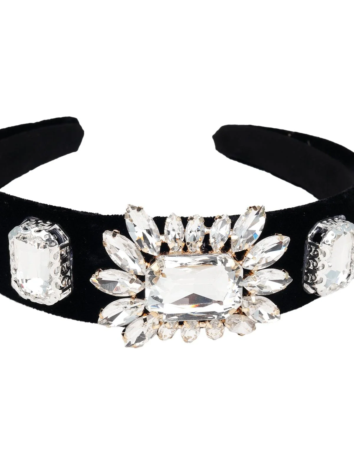 Odette Women Silver Rhinestones Hairband - Image 6