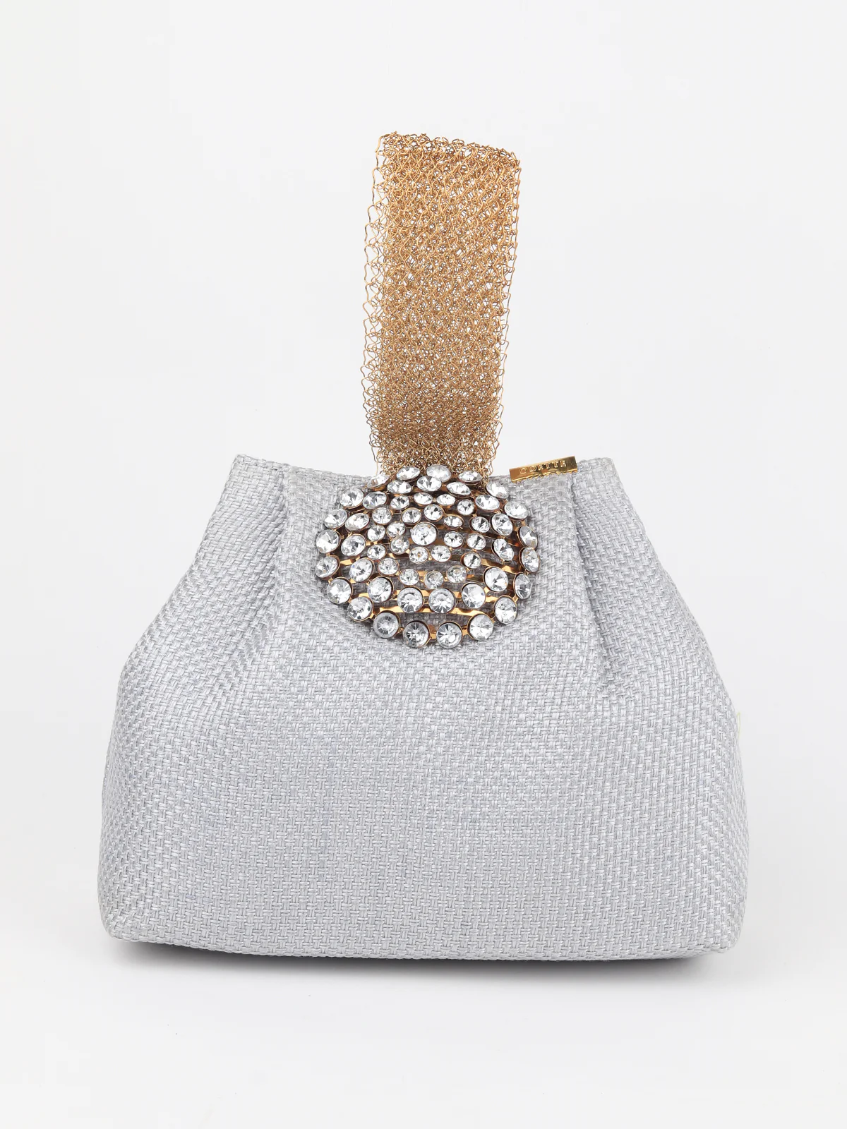 Odette Women Silver Jute Batuwa With Centre Strap - Image 3
