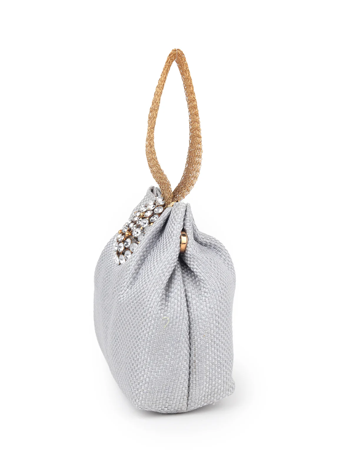Odette Women Silver Jute Batuwa With Centre Strap - Image 4