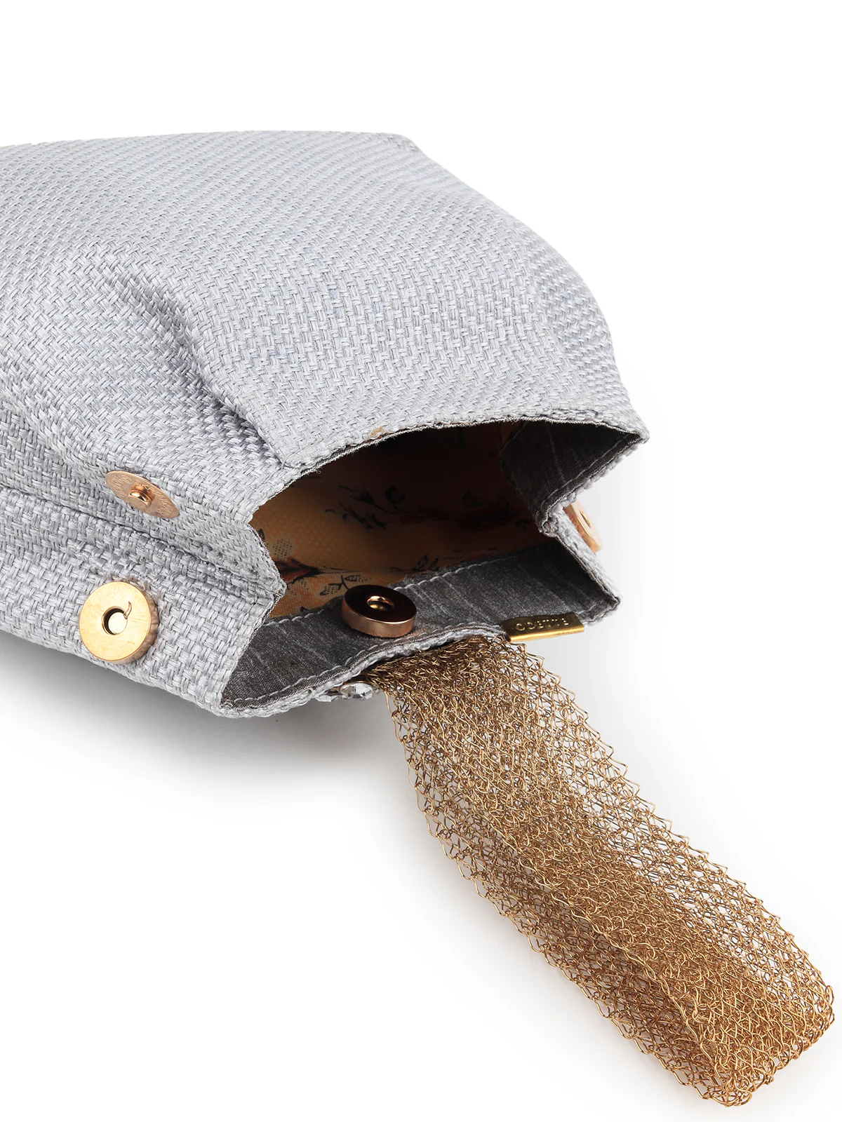 Odette Women Silver Jute Batuwa With Centre Strap - Image 6