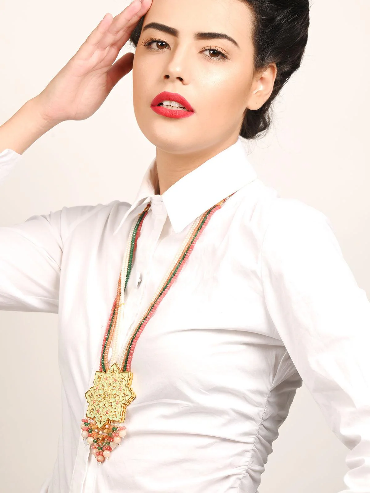 Odette Women Kalina Pistachio Necklace Set - Image 2