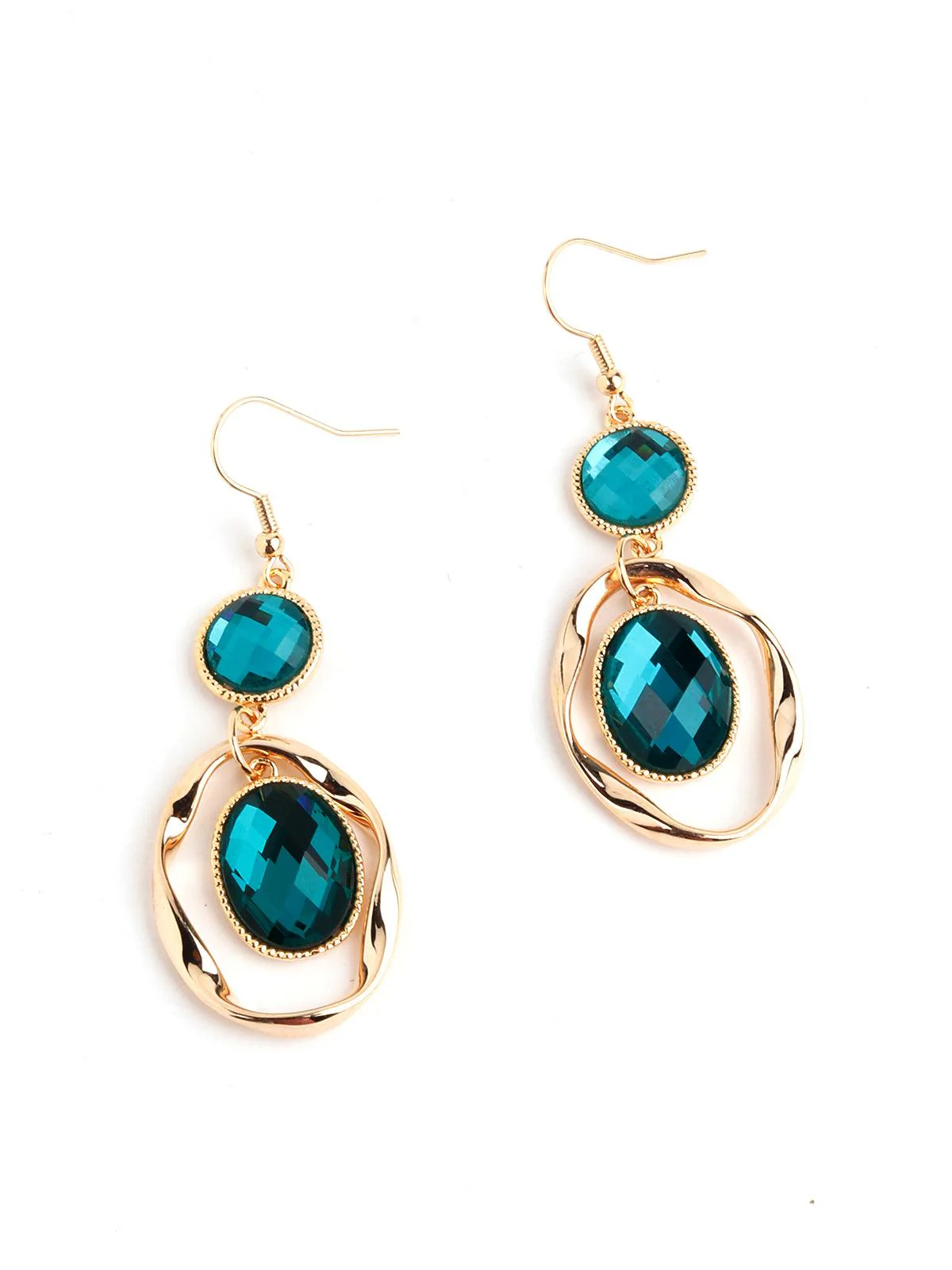 Odette Women Kito Emerald Green Dangling Earrings - Image 6