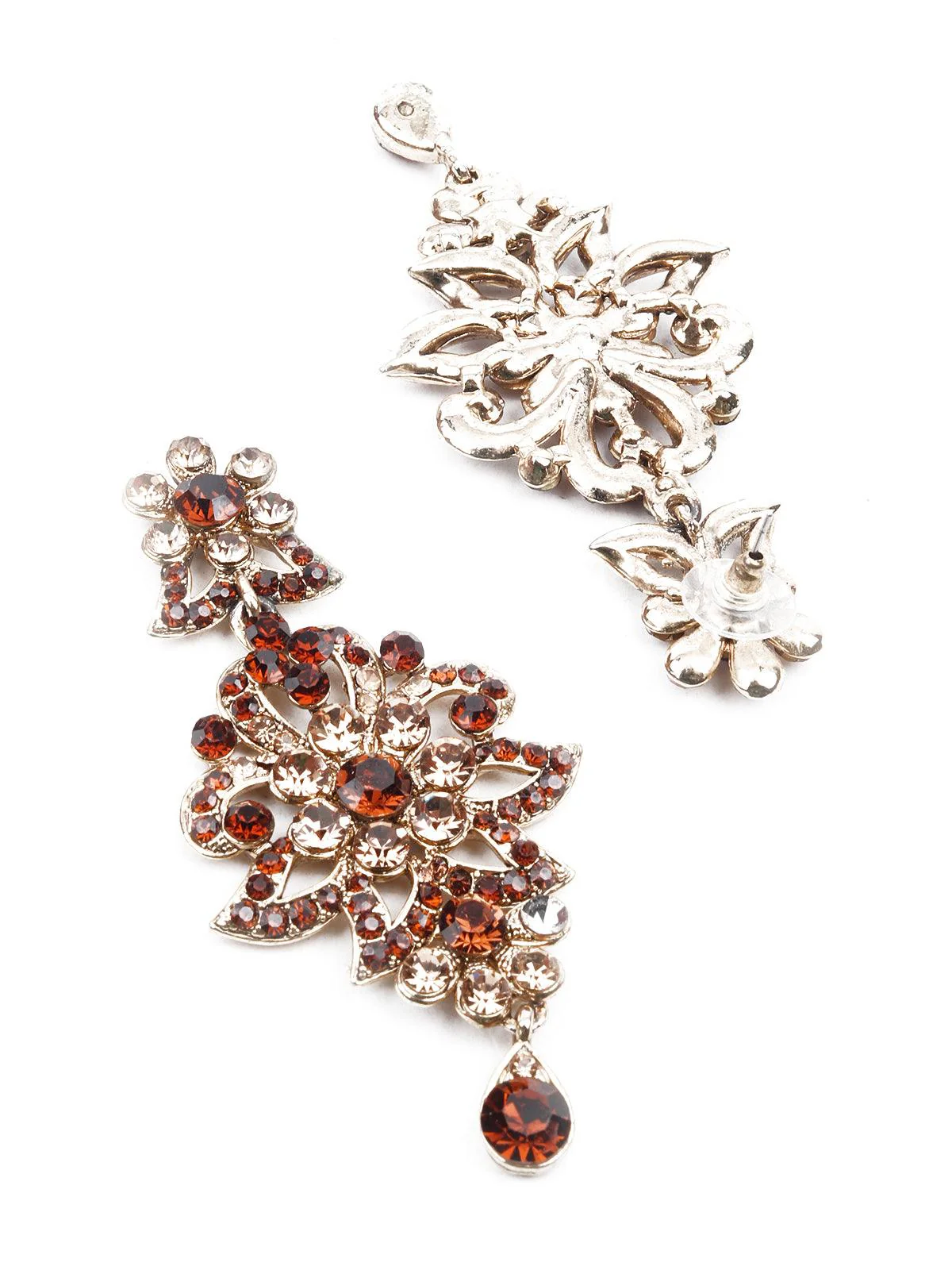 Odette Women Kundan Studded Dangle Earrings - Image 3