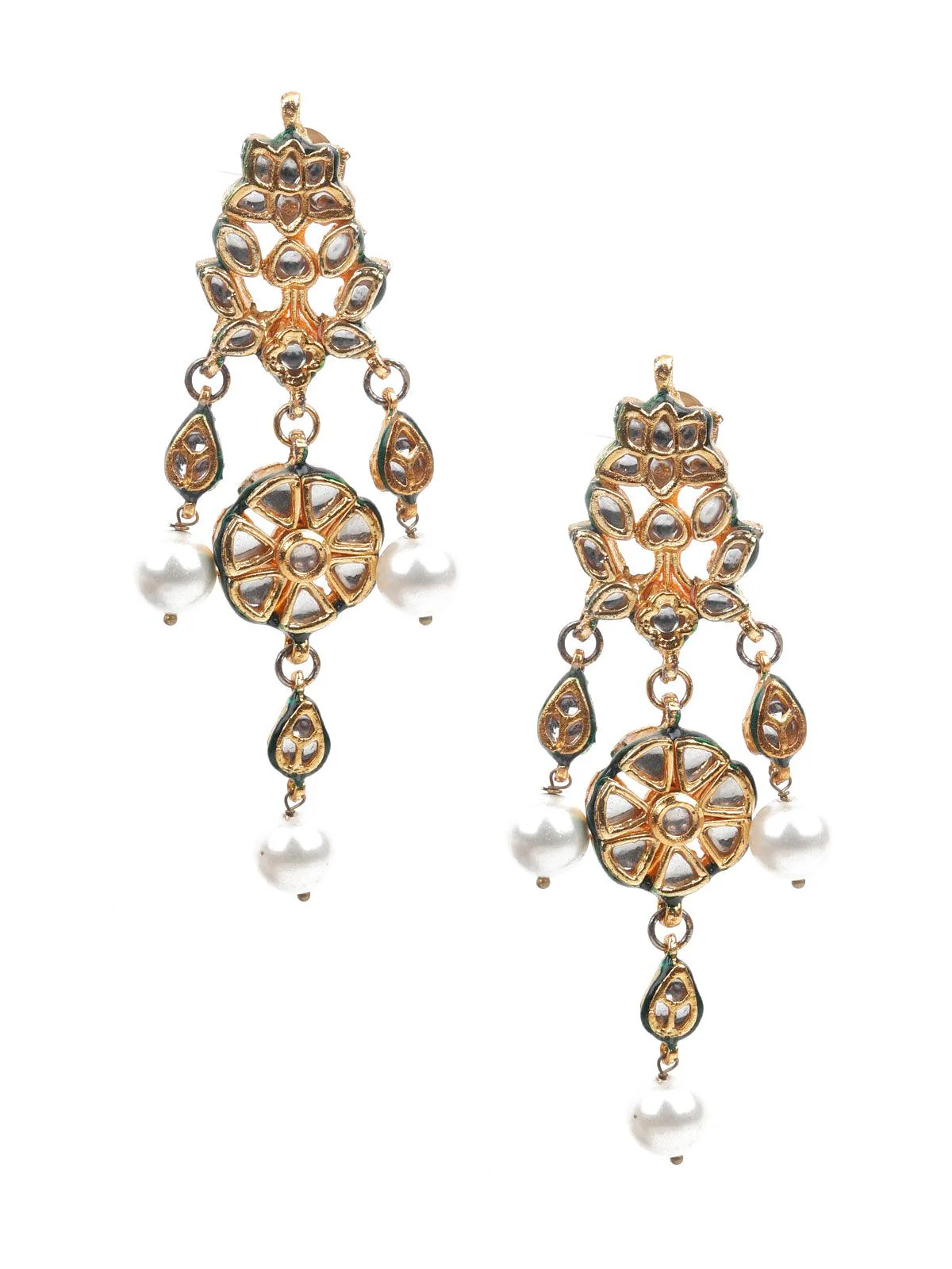 Odette Women Kundan Studded Dangle Earrings
