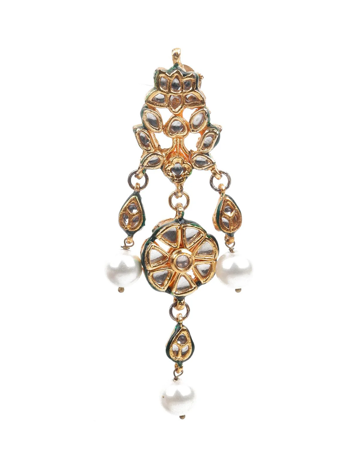 Odette Women Kundan Studded Dangle Earrings - Image 2