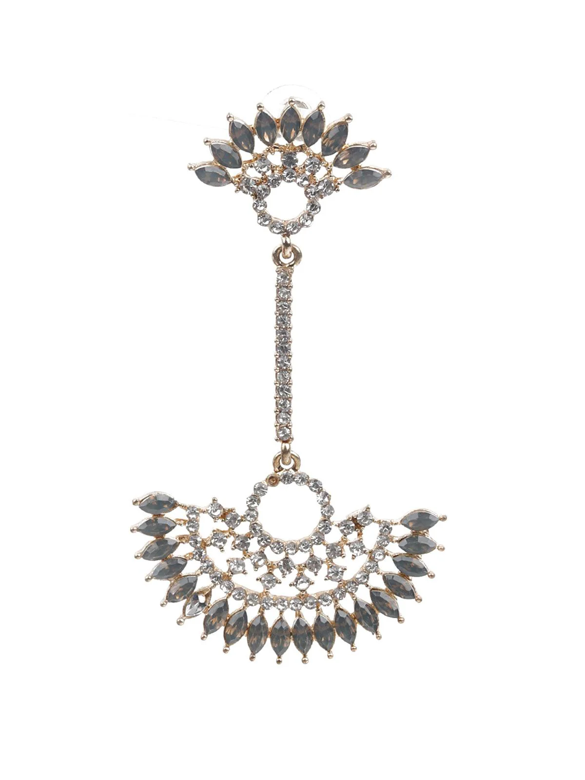 Odette Women Kundan Studded Dangle Earrings - Image 2
