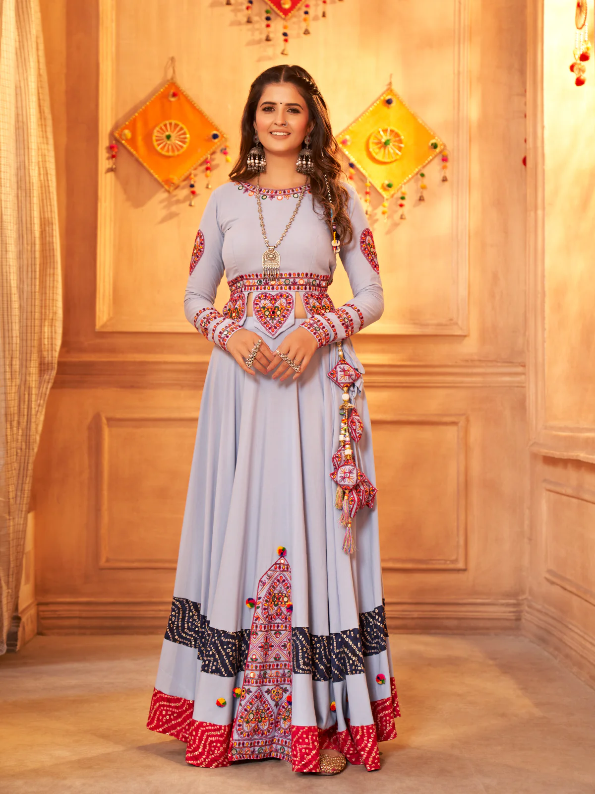 Odette Lavender Viscose Rayon Embroidered Stitched Lehenga Choli For Women - Image 2