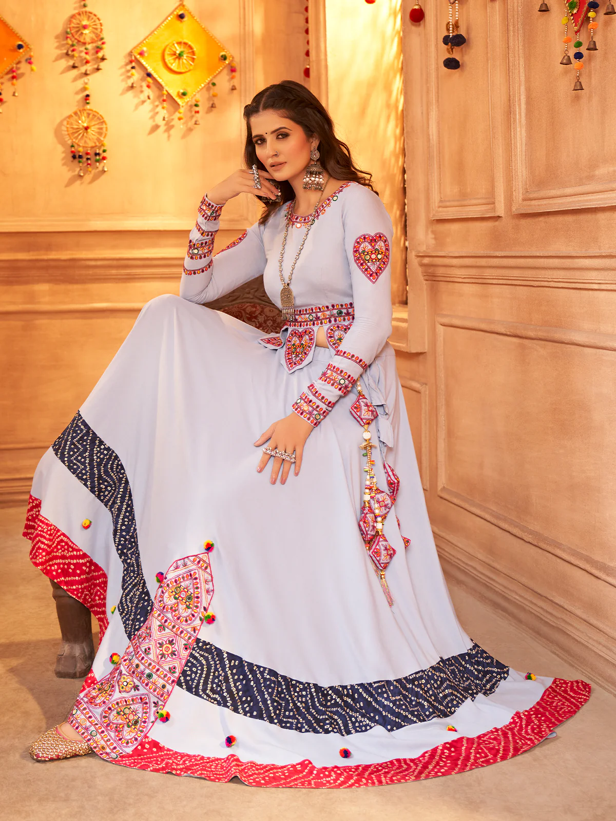 Odette Lavender Viscose Rayon Embroidered Stitched Lehenga Choli For Women - Image 4