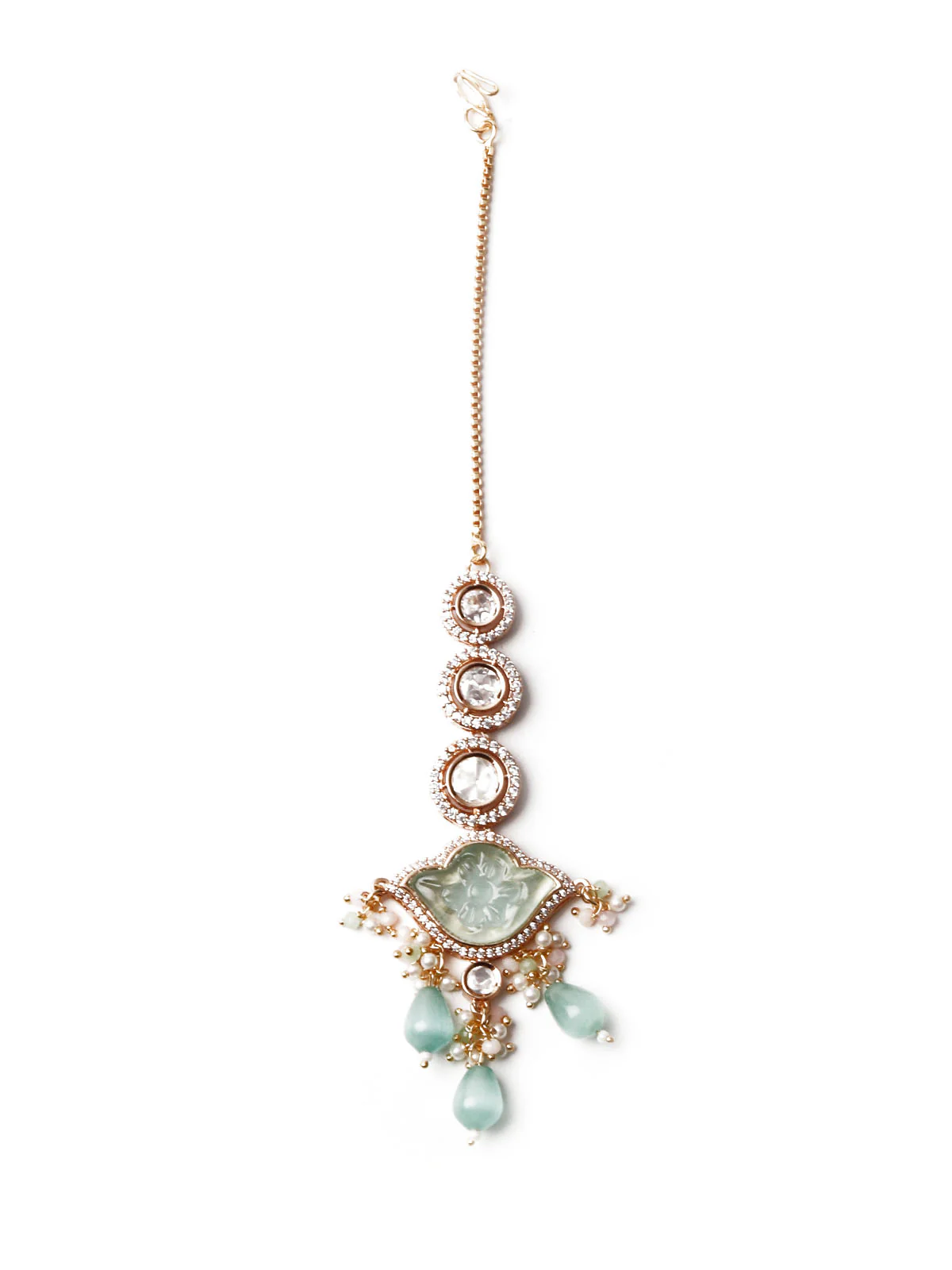 Odette Women Layered Bridal Long Rani Haar Necklace Set - Image 8