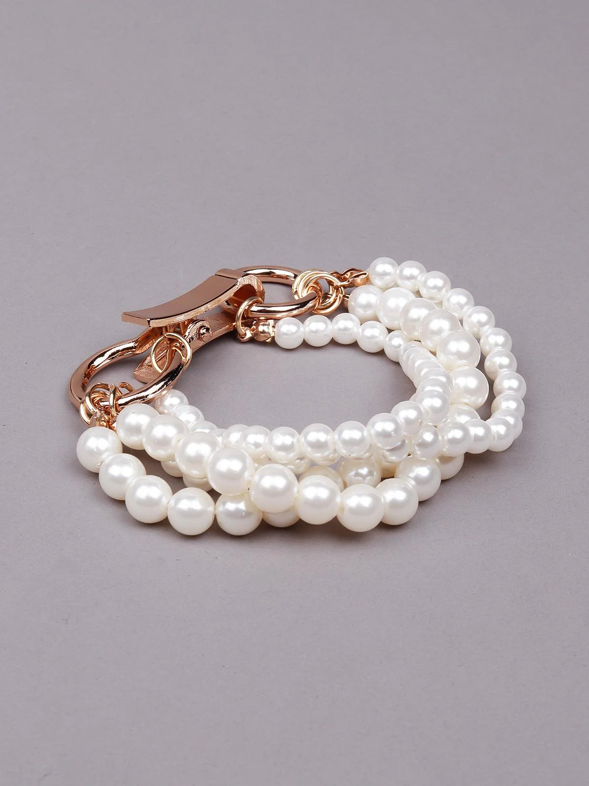 Odette Women White Metal Pearl Bracelet - Image 5