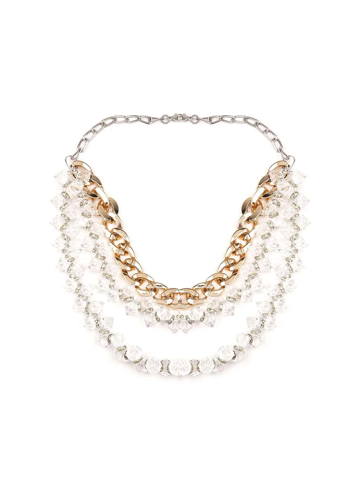 Odette Women Layered White Rose Statement Necklace-New294 - Image 3