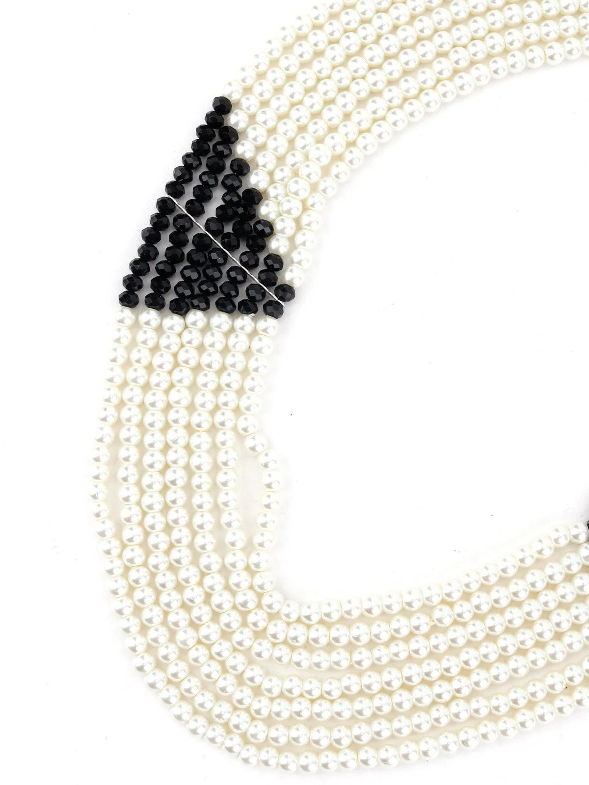 Odette Women Layered White And Azure Black Pearl Bright Necklace - Image 4