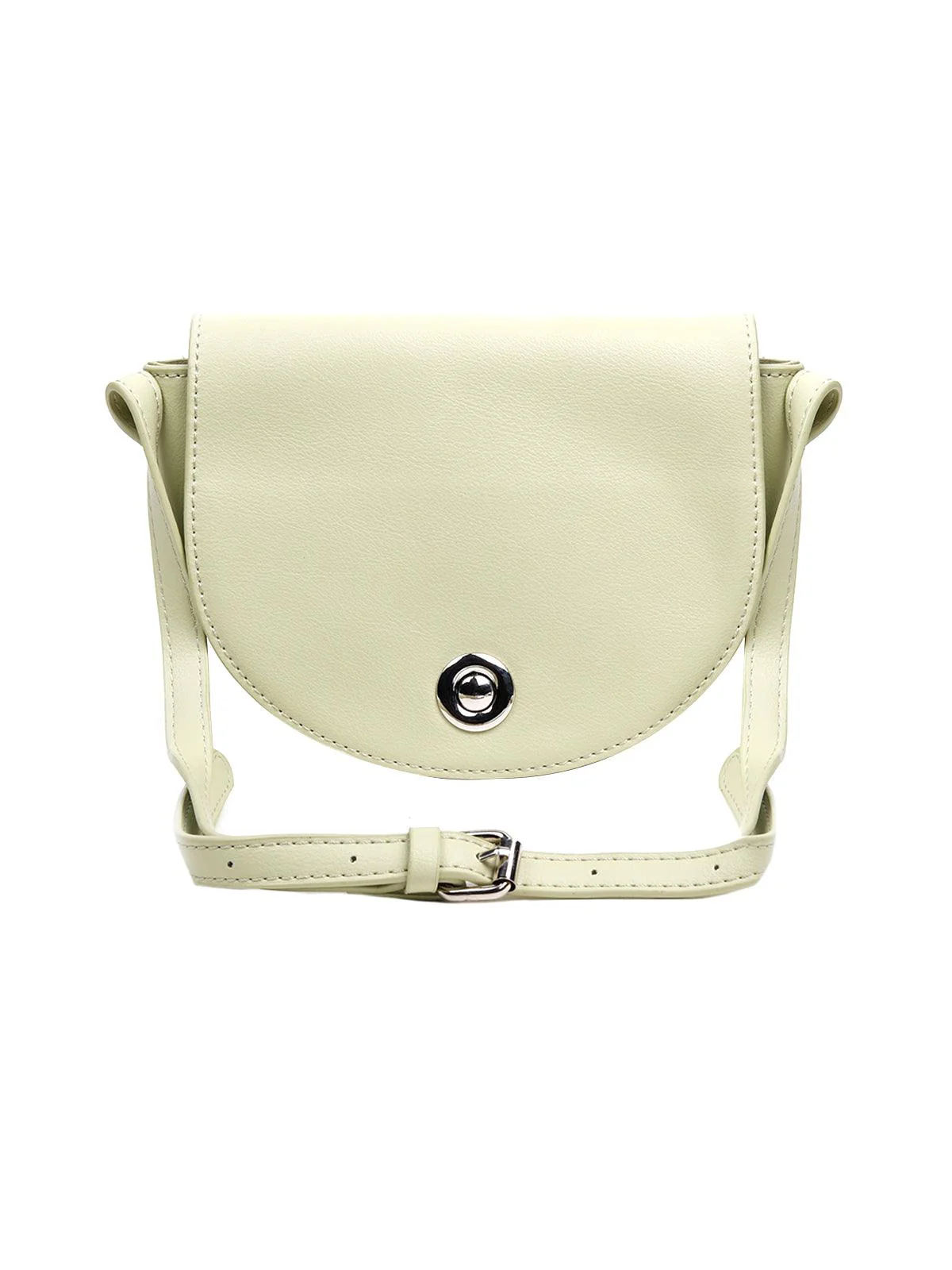Odette Women Lemon Yellow Smooth Solid Sling Bag - Image 3