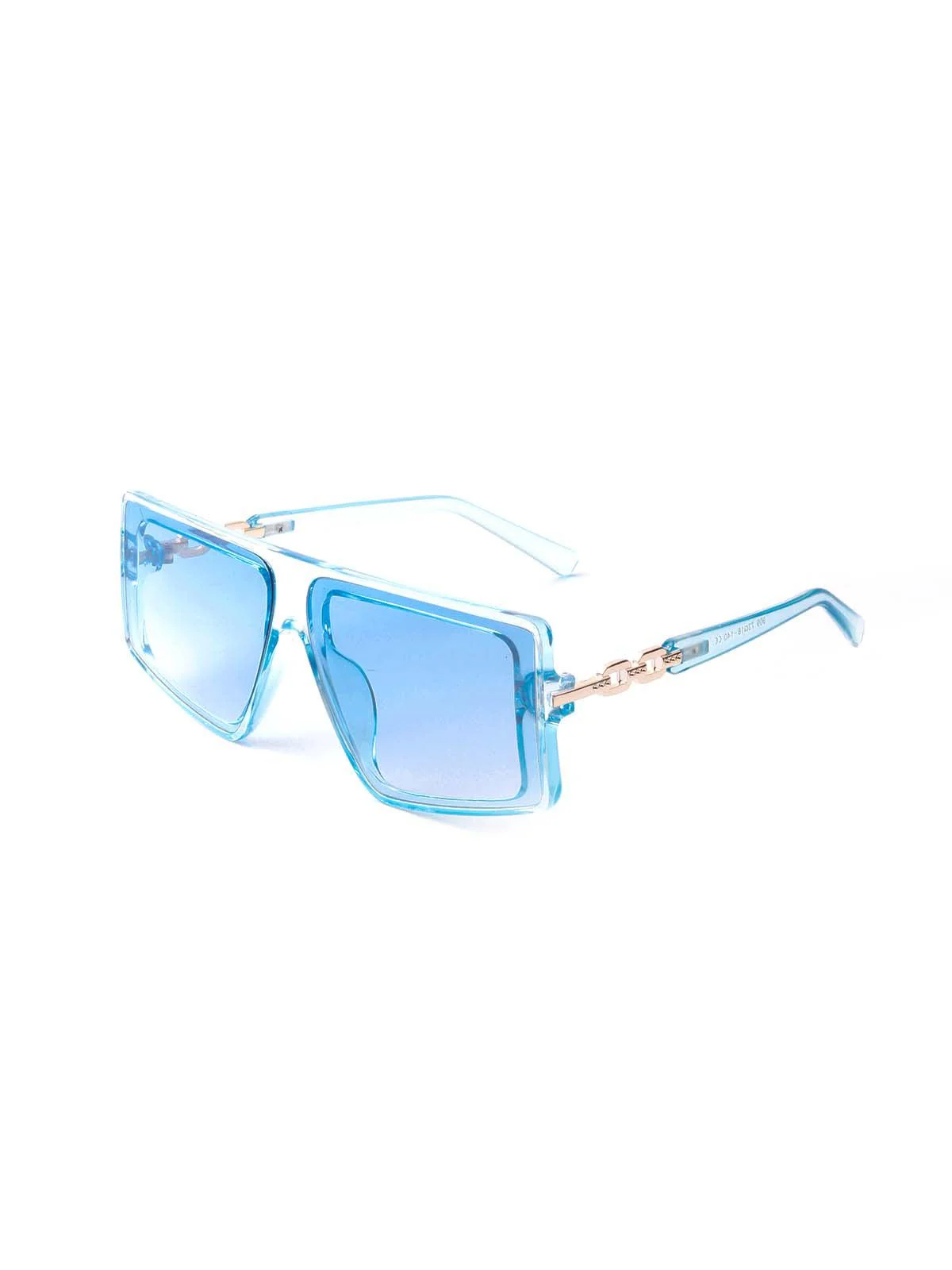 Odette Women Light Blue Transparent Oversized Sunglasses - Image 4
