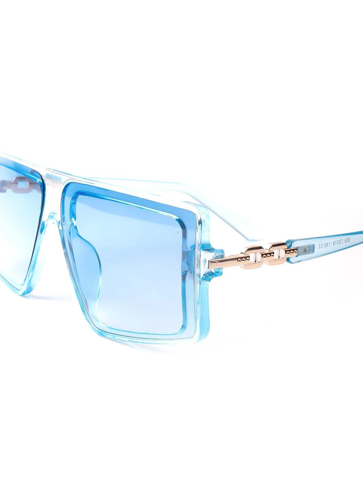 Odette Women Light Blue Transparent Oversized Sunglasses - Image 6