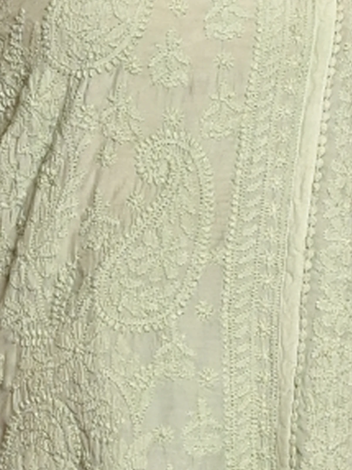 Odette Women Light Green Polyester Viscose Chikankari Embroidered Stitched Short Kurti - Image 5