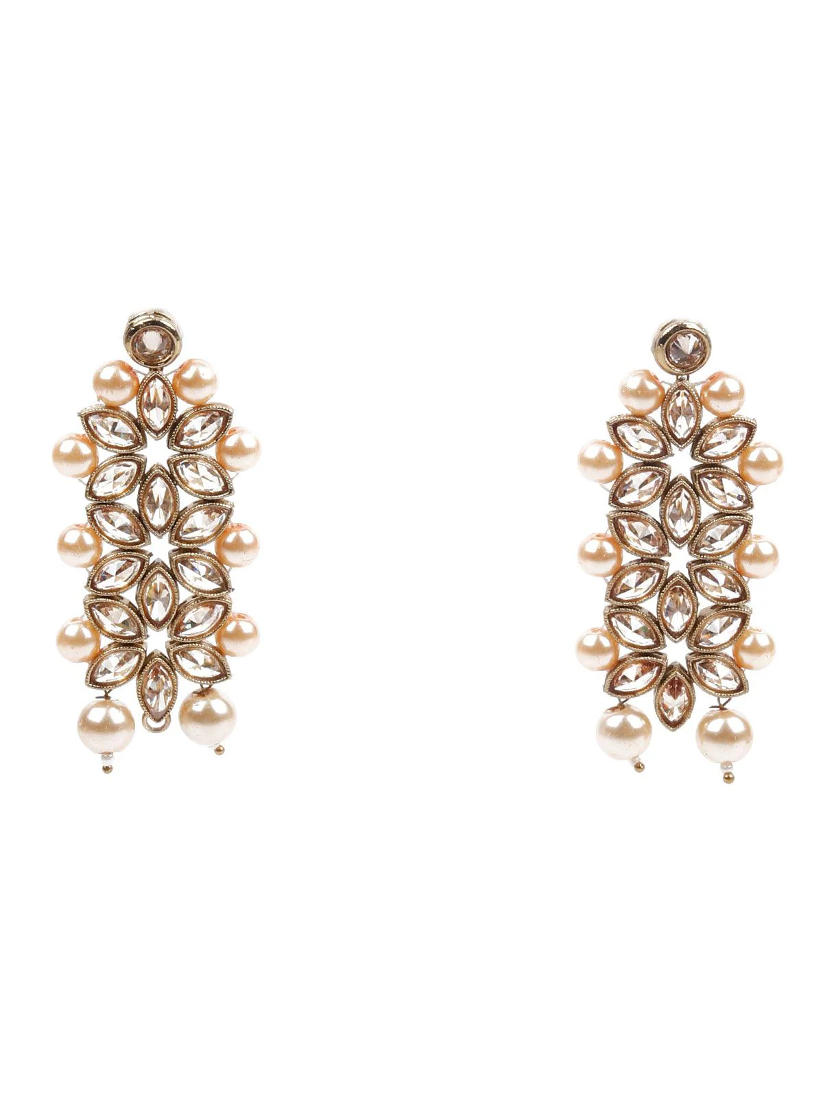 Odette Women Lovely Gold And Red Long Neck Piece - Image 6