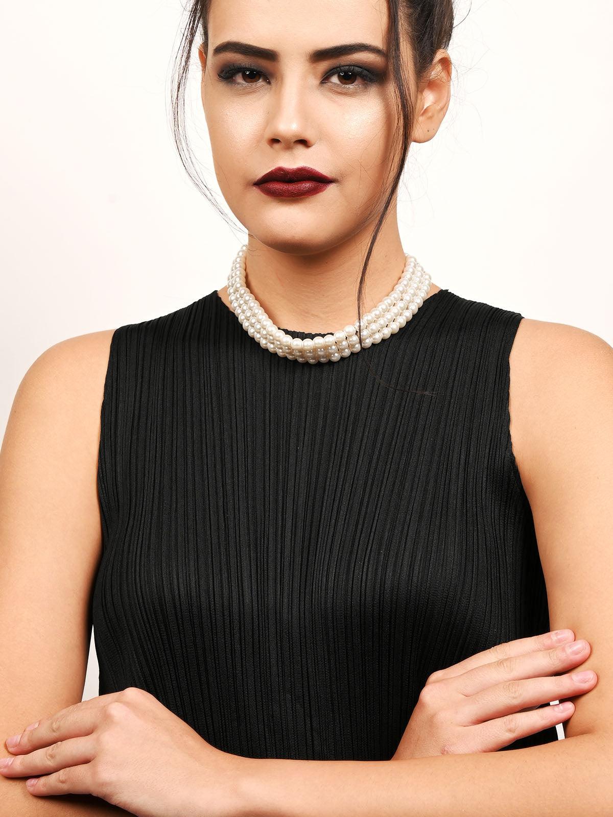 Odette Women Lovely Pearl Choker Neckpiece - Image 2