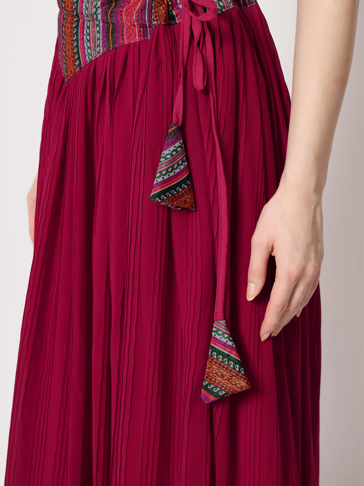 Odette Women Magenta Georgette Semi Stitched Lehenga With Unstitched Blouse - Image 6