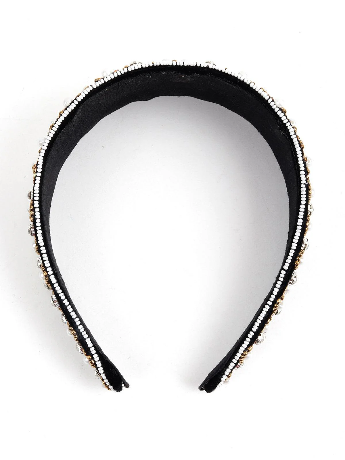 Odette Women Maggie Black Velvet Floral Headband - Image 4