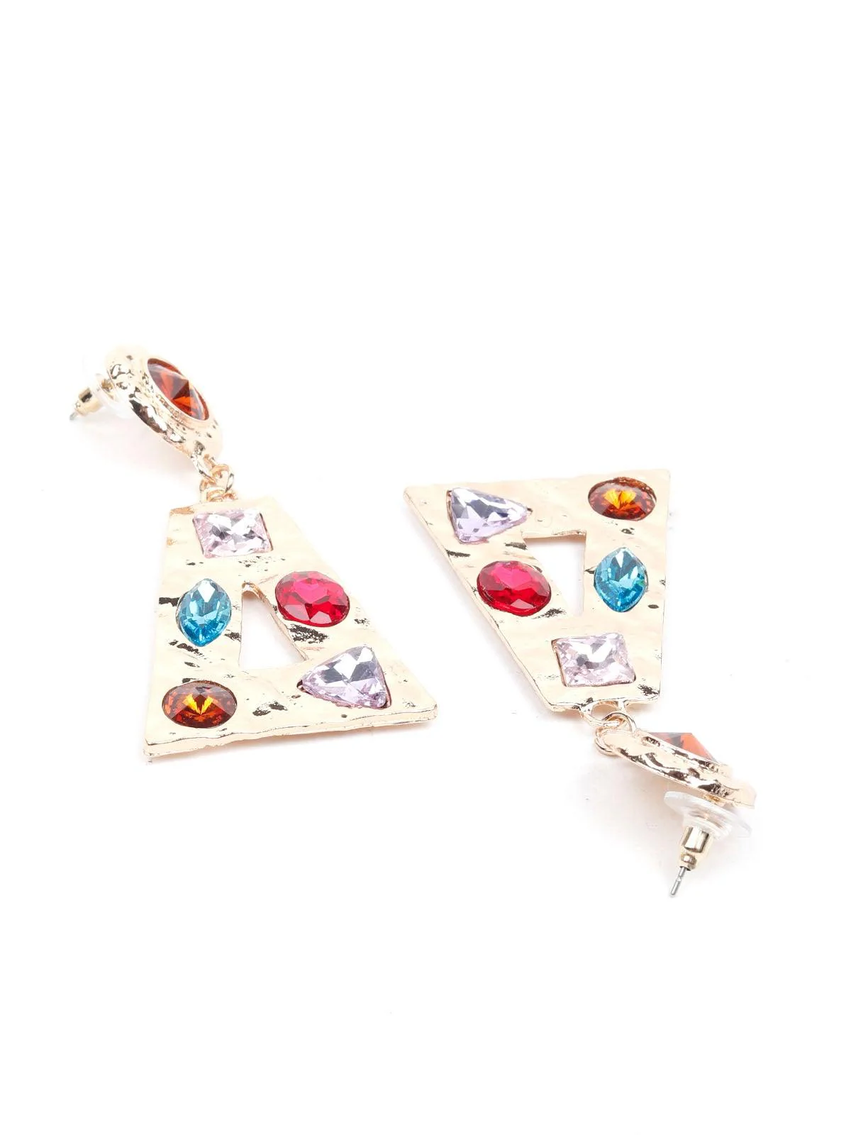 Odette Women Multicolour Metal Drop Earrings - Image 5