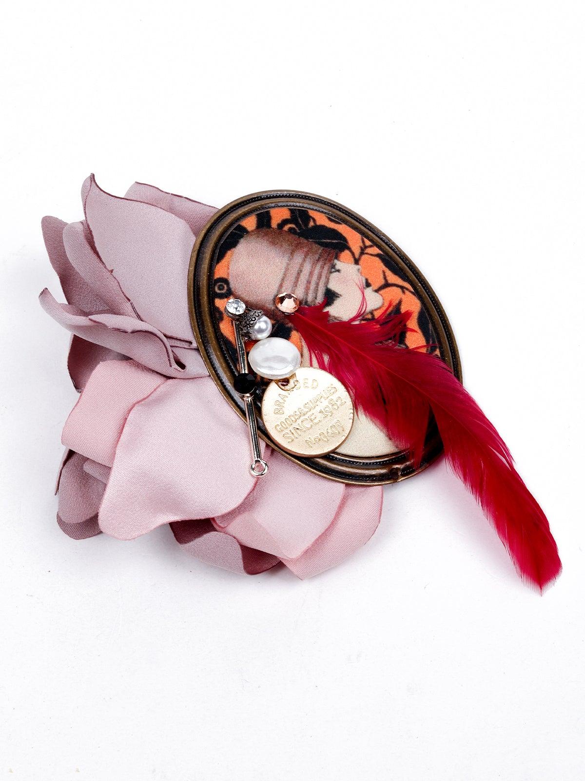 Odette Women Maroon Metal Brooch - Image 4