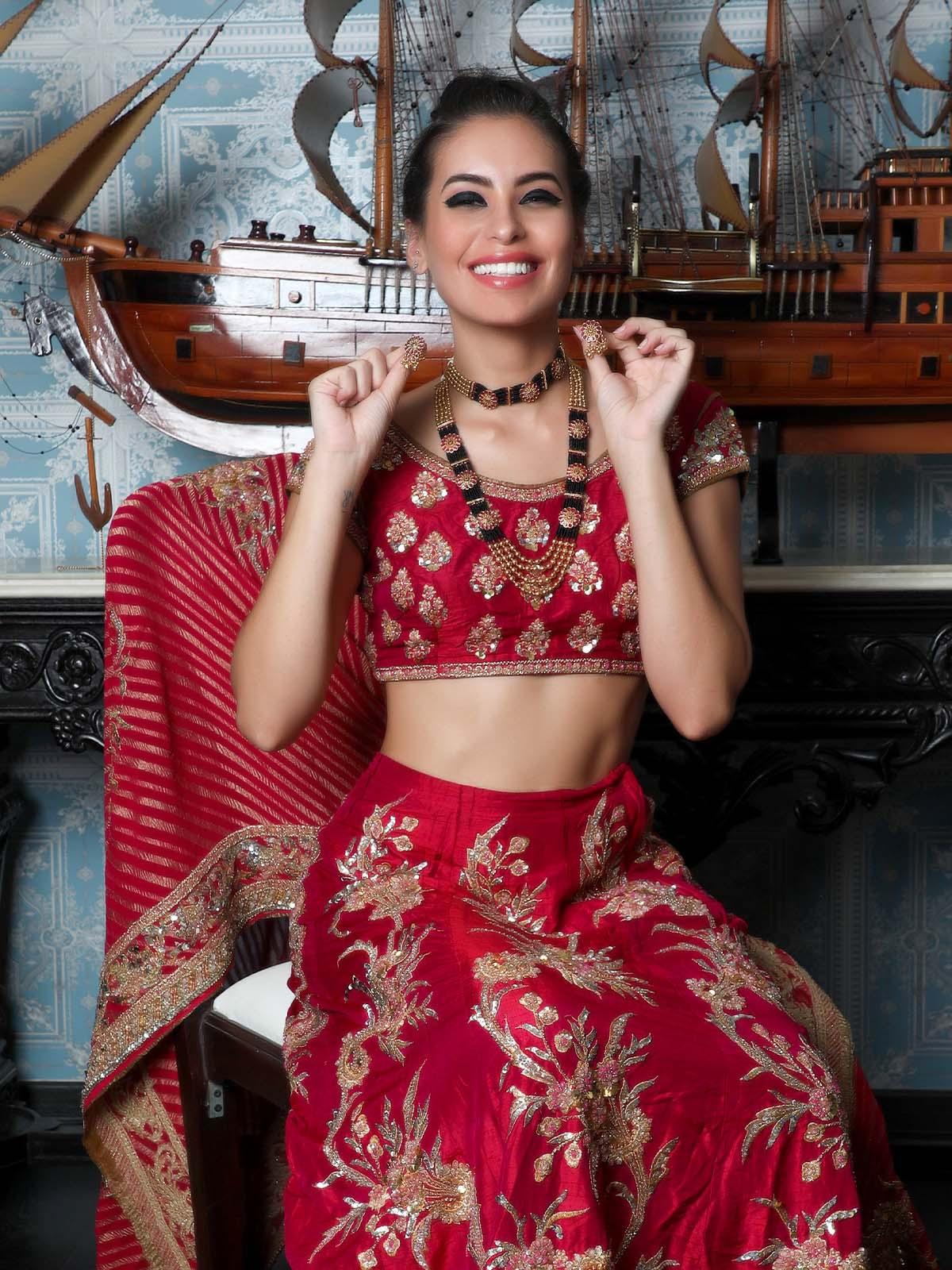 Odette Women Marvel In Beads - Choker And Long Necklace Set - Image 2