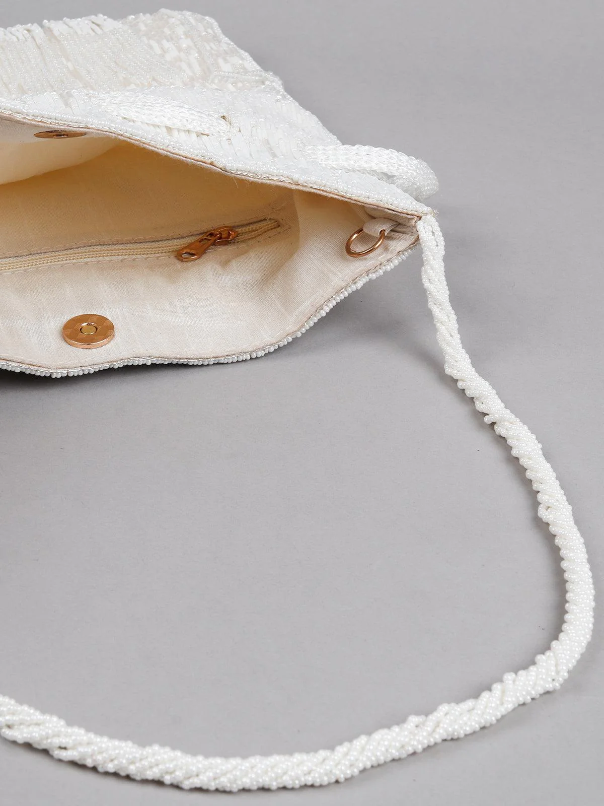 Odette Women Marvellous White Potli Bag - Image 7