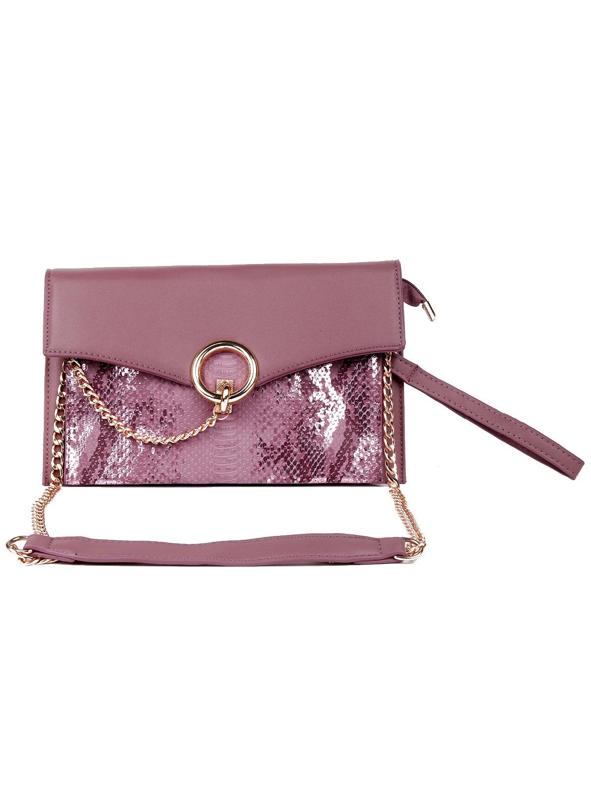 Odette Women Gold Rounded Metal Bag - Image 3