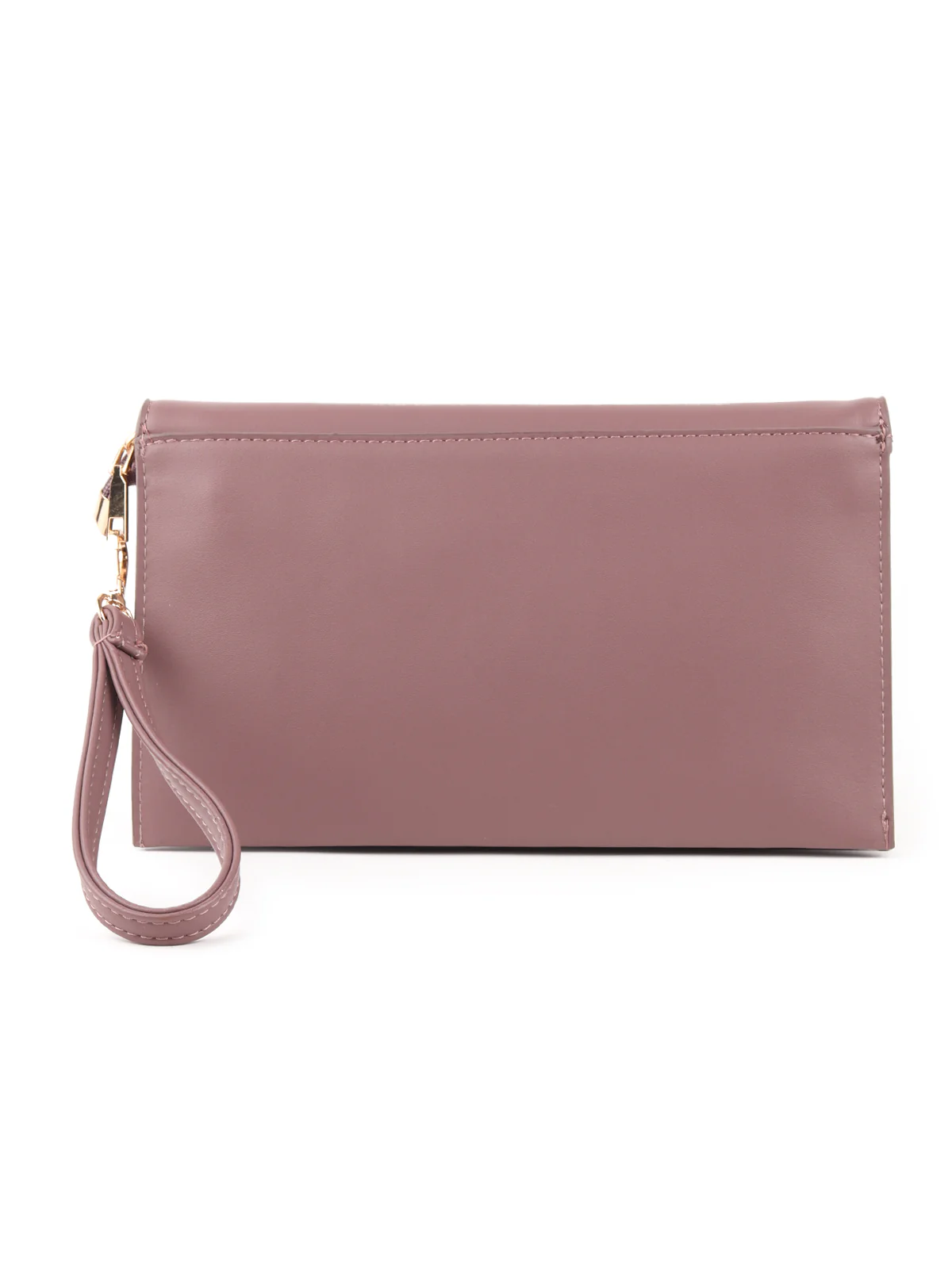 Odette Mauve Snake Textured Solid Sling Bag/Clutch For Women - Image 5