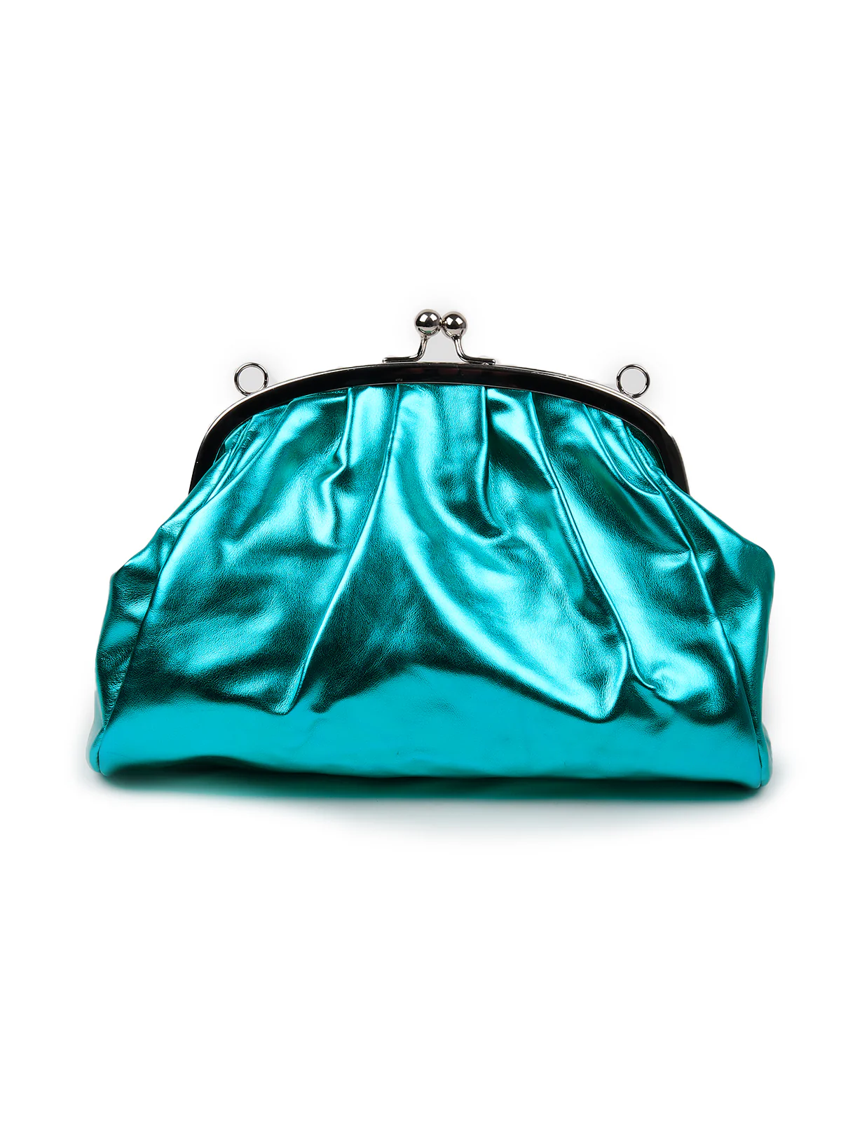 Odette Women Metallic Green Party Clutch - Image 3