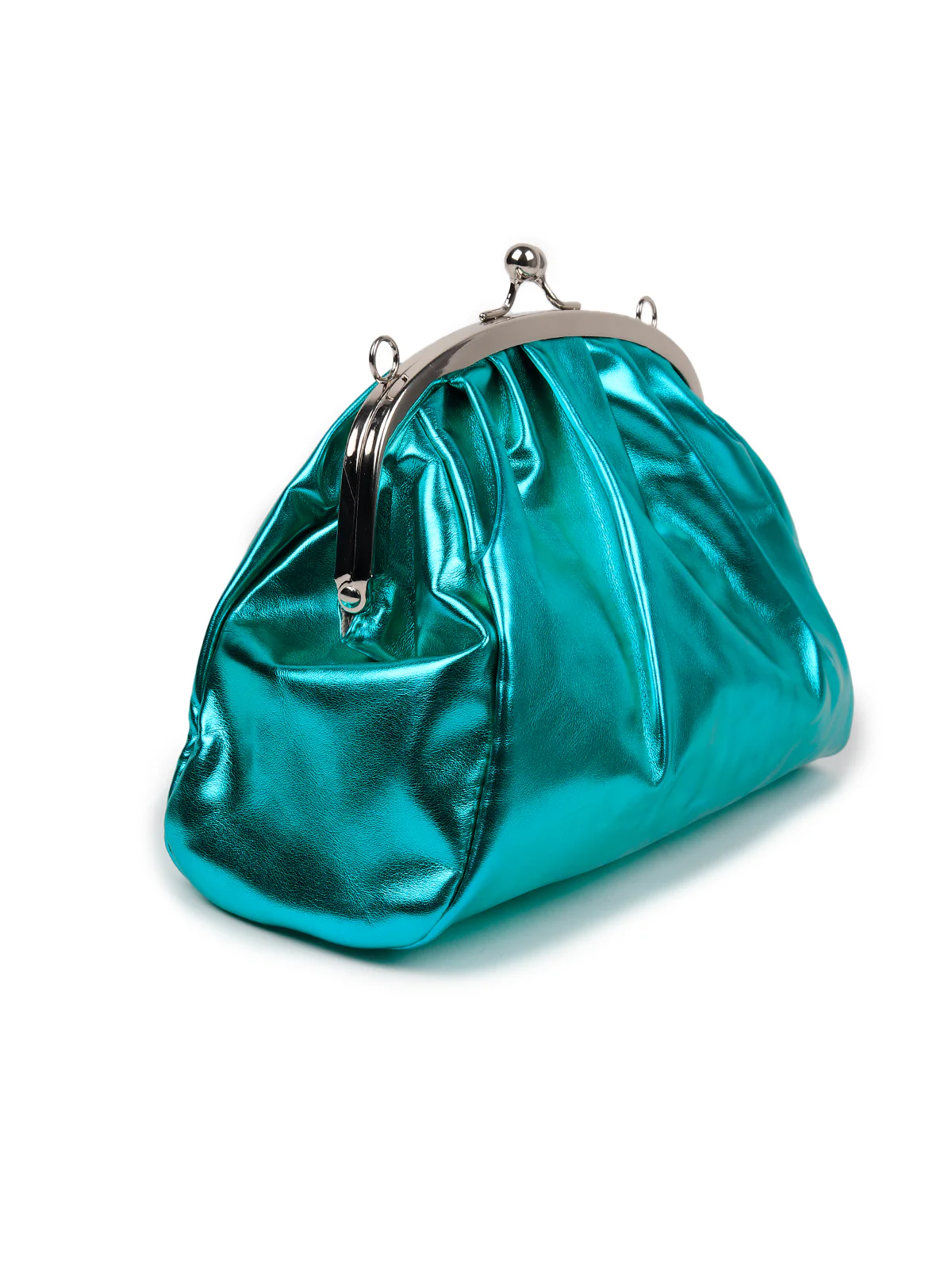 Odette Women Metallic Green Party Clutch - Image 4
