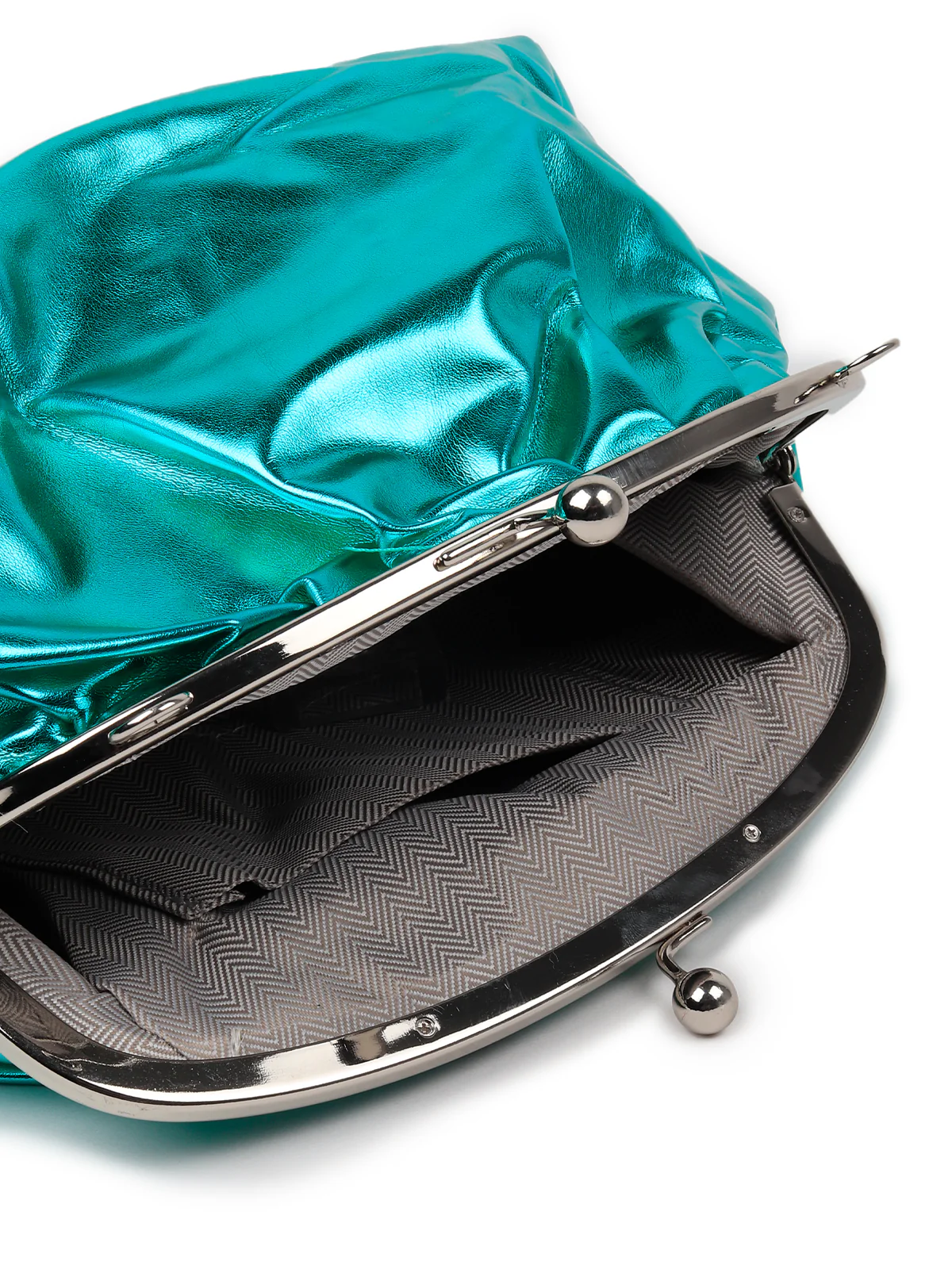Odette Women Metallic Green Party Clutch - Image 6