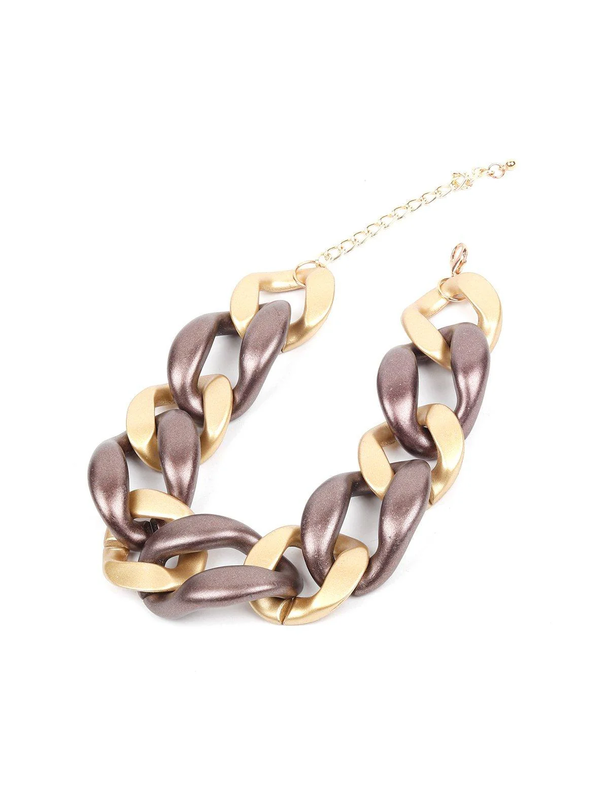 Odette Women Purple And Gold Metal Necklace - Image 4